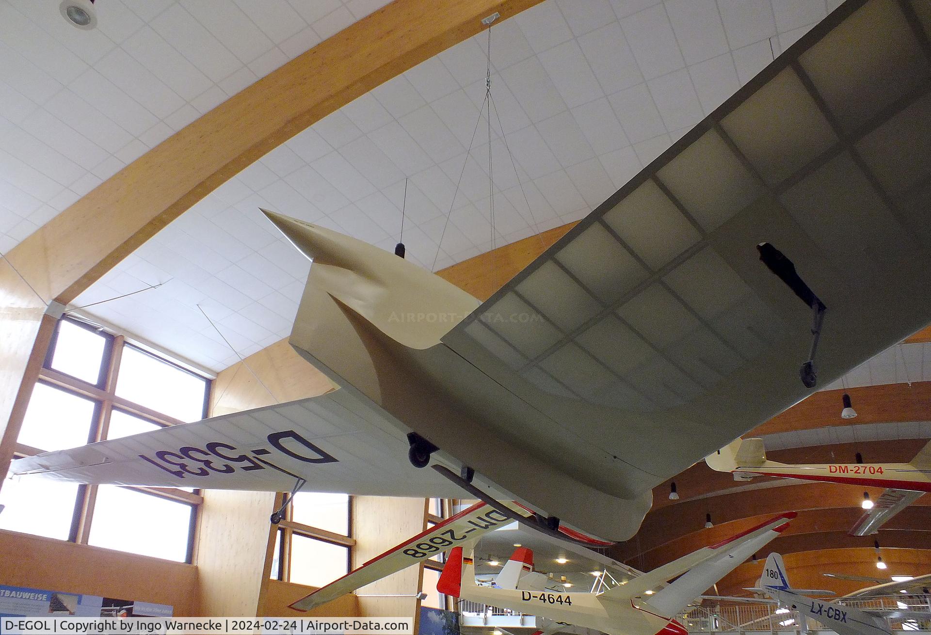 D-EGOL, 1955 Horten Ho 33 C/N 2, Horten (Pützer) Ho 33V-2, originally built with engine, converted back to 1954 Ho 33V-1 'D-5331' glider configuration by museum, at the Deutsches Segelflugmuseum mit Modellflug (German Soaring Museum with Model Flight), Gersfeld Wasserkuppe