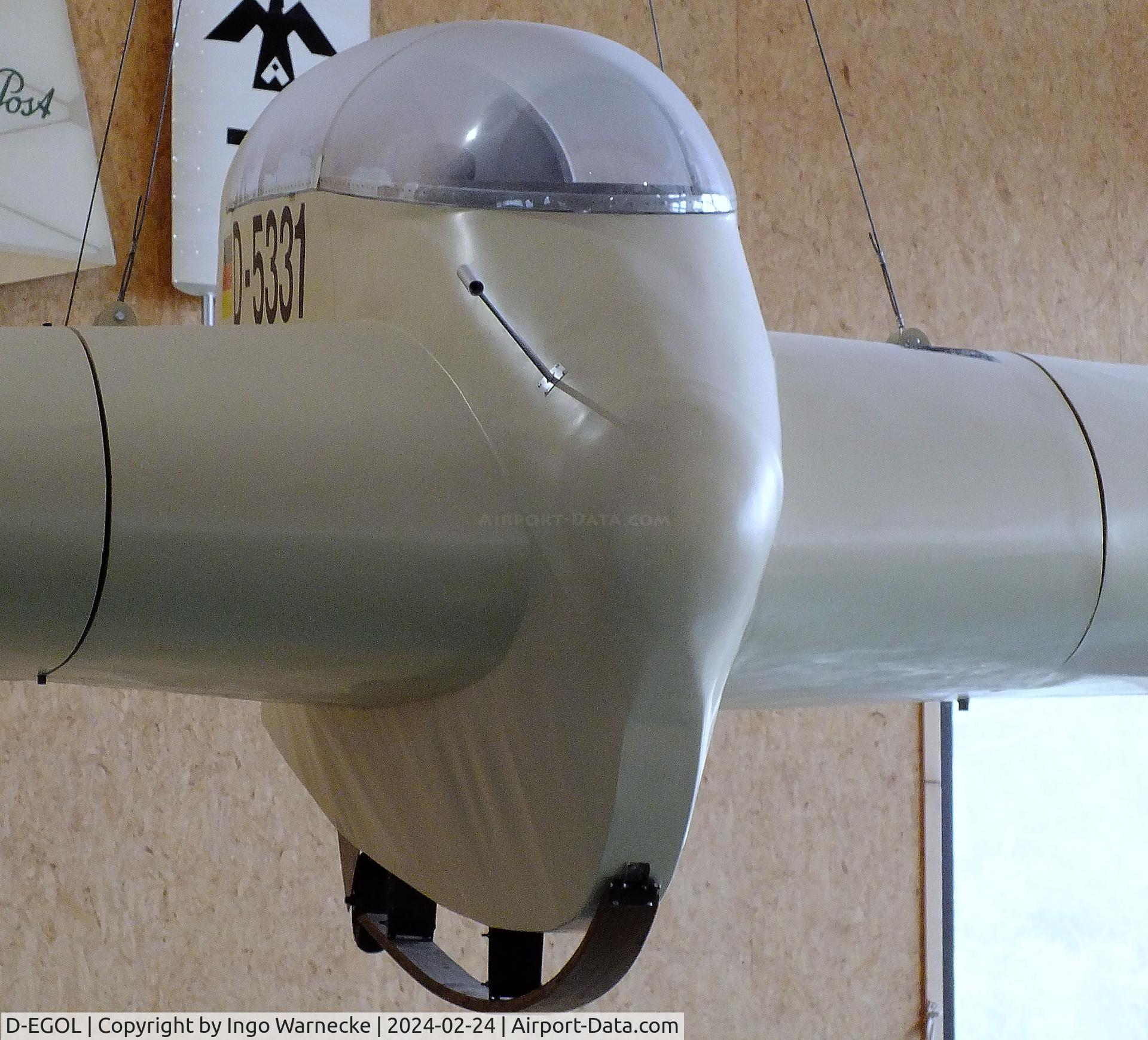 D-EGOL, 1955 Horten Ho 33 C/N 2, Horten (Pützer) Ho 33V-2, originally built with engine, converted back to 1954 Ho 33V-1 'D-5331' glider configuration by museum, at the Deutsches Segelflugmuseum mit Modellflug (German Soaring Museum with Model Flight), Gersfeld Wasserkuppe