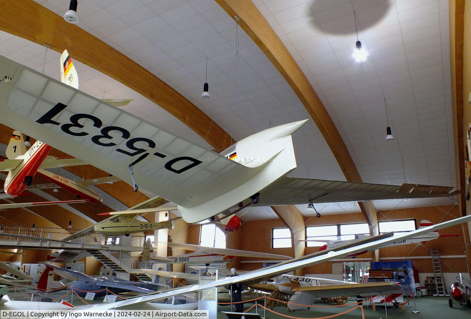 D-EGOL, 1955 Horten Ho 33 C/N 2, Horten (Pützer) Ho 33V-2, originally built with engine, converted back to 1954 Ho 33V-1 'D-5331' glider configuration by museum, at the Deutsches Segelflugmuseum mit Modellflug (German Soaring Museum with Model Flight), Gersfeld Wasserkuppe