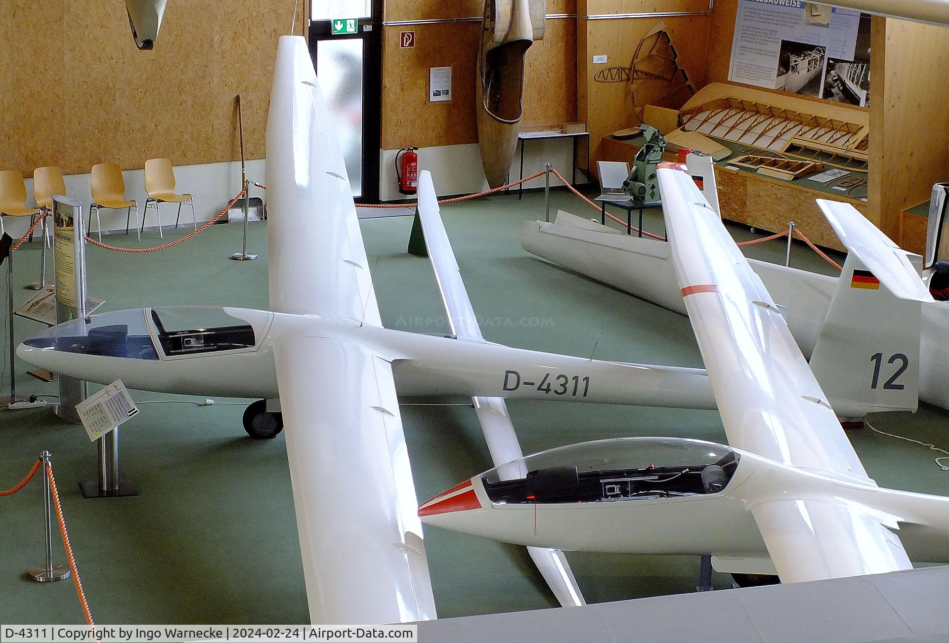 D-4311, 1965 Schleicher ASW-12 C/N 12001, Schleicher AS-12/ASW-12 prototype at the Deutsches Segelflugmuseum mit Modellflug (German Soaring Museum with Model Flight), Gersfeld Wasserkuppe