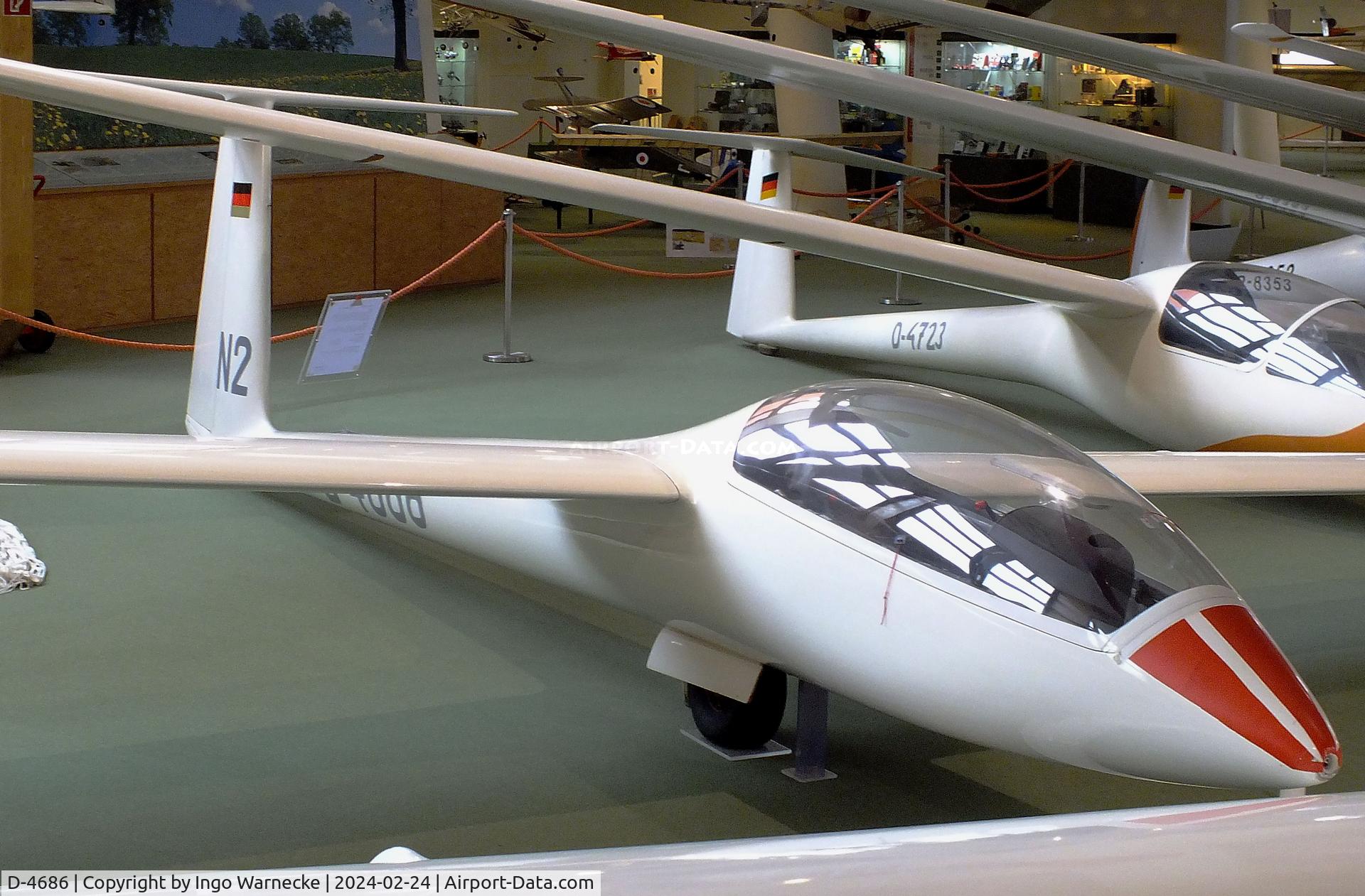 D-4686, 1964 Akaflieg Darmstadt D-36 Circe C/N 2, Akaflieg Darmstadt D-36 Circe at the Deutsches Segelflugmuseum mit Modellflug (German Soaring Museum with Model Flight), Gersfeld Wasserkuppe