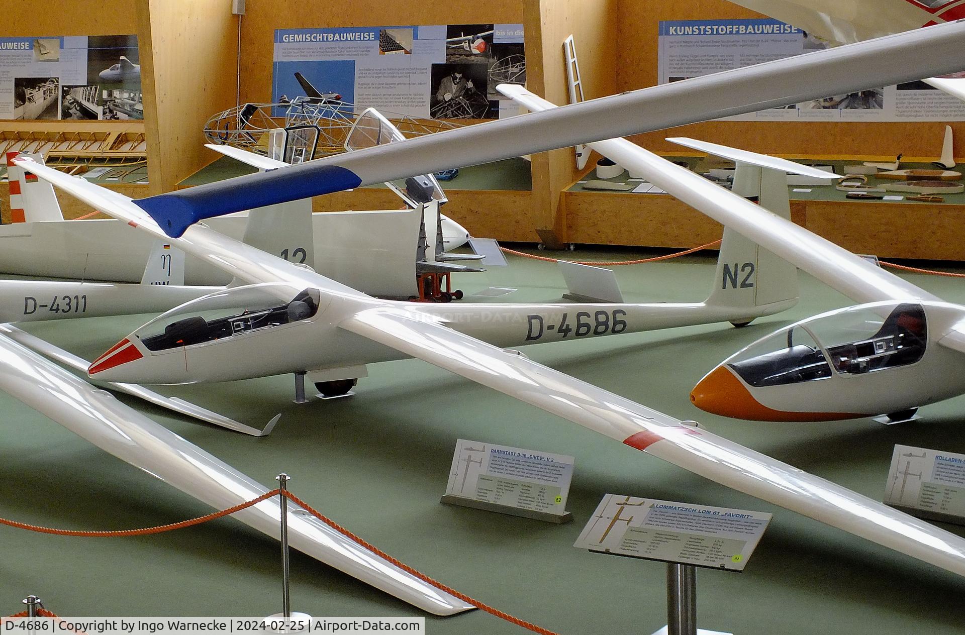 D-4686, 1964 Akaflieg Darmstadt D-36 Circe C/N 2, Akaflieg Darmstadt D-36 Circe at the Deutsches Segelflugmuseum mit Modellflug (German Soaring Museum with Model Flight), Gersfeld Wasserkuppe