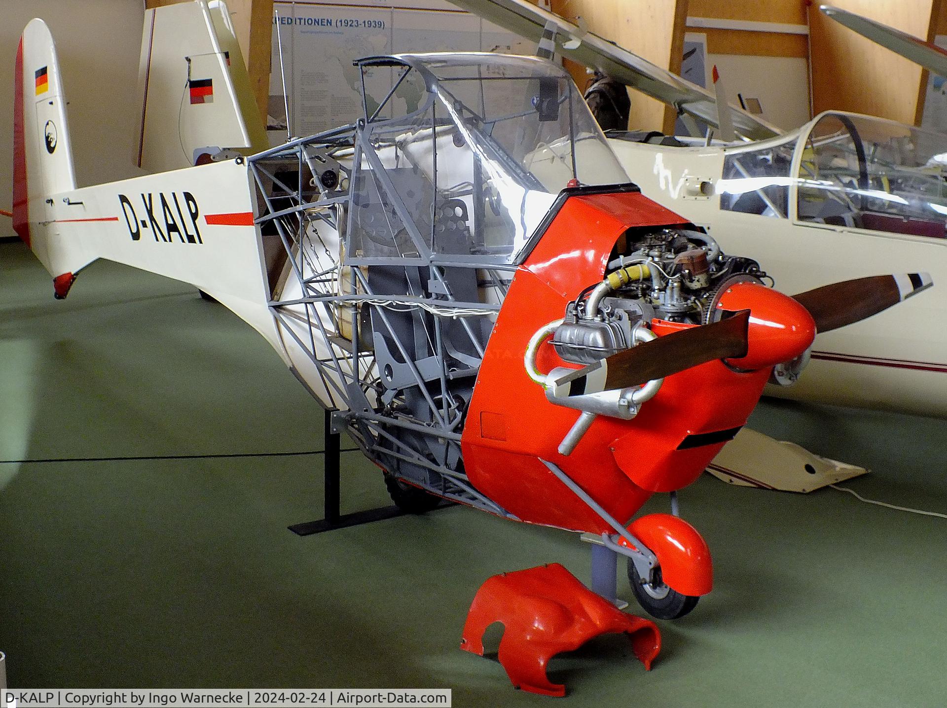 D-KALP, 1969 Strasser/Pützer Motorraab Moraa IV C/N 542/1021, Strasser/Pützer Motorraab Moraa IV (converted from 1954 Doppelraab, starboard cockpit section minus skin, wings/tailplane dismounted) at the Deutsches Segelflugmuseum mit Modellflug (German Soaring Museum with Model Flight), Gersfeld Wasserkuppe
