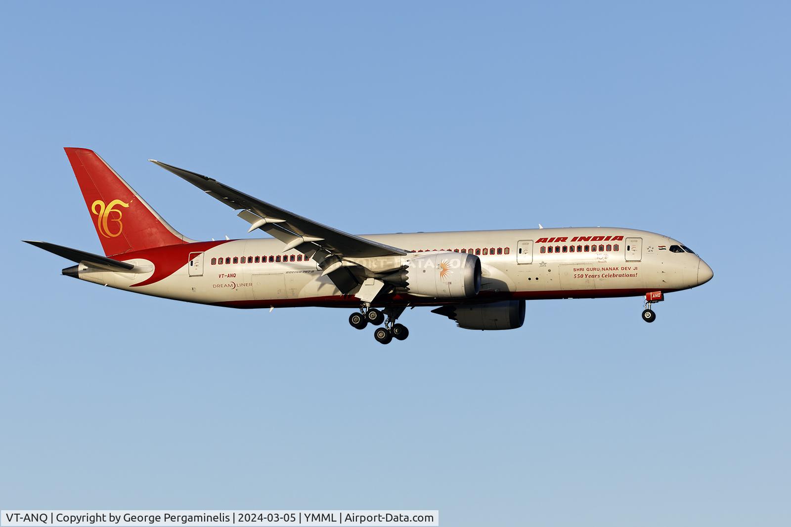 VT-ANQ, 2014 Boeing 787-8 Dreamliner C/N 36288, Short final to runway 34.