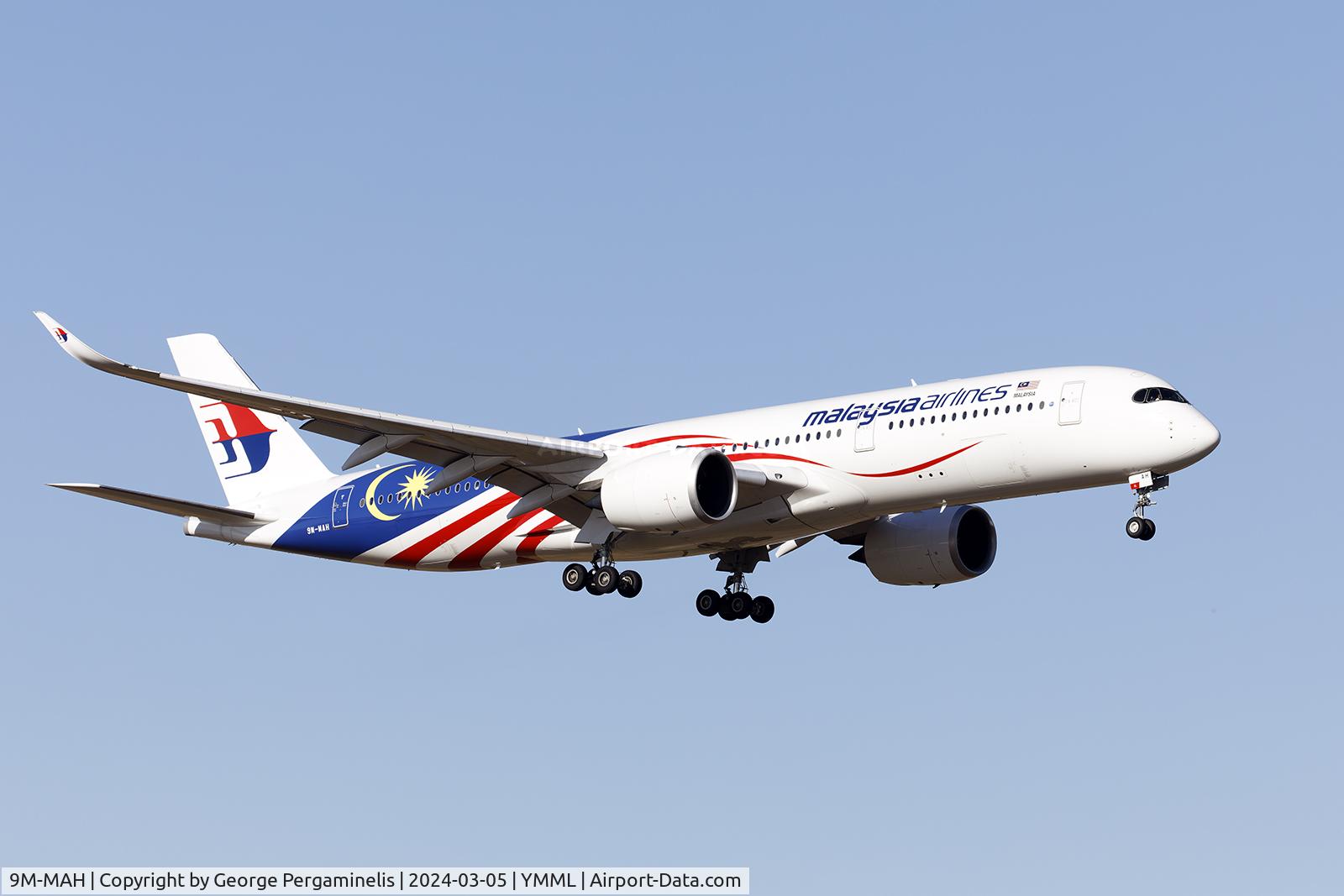 9M-MAH, Airbus A350-941 C/N 378, Short final for runway 34.