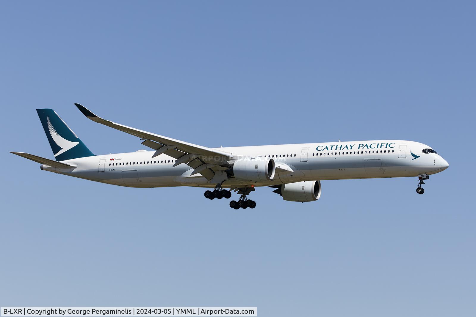 B-LXR, Airbus A350-1041 C/N 584, Short final to runway 34.