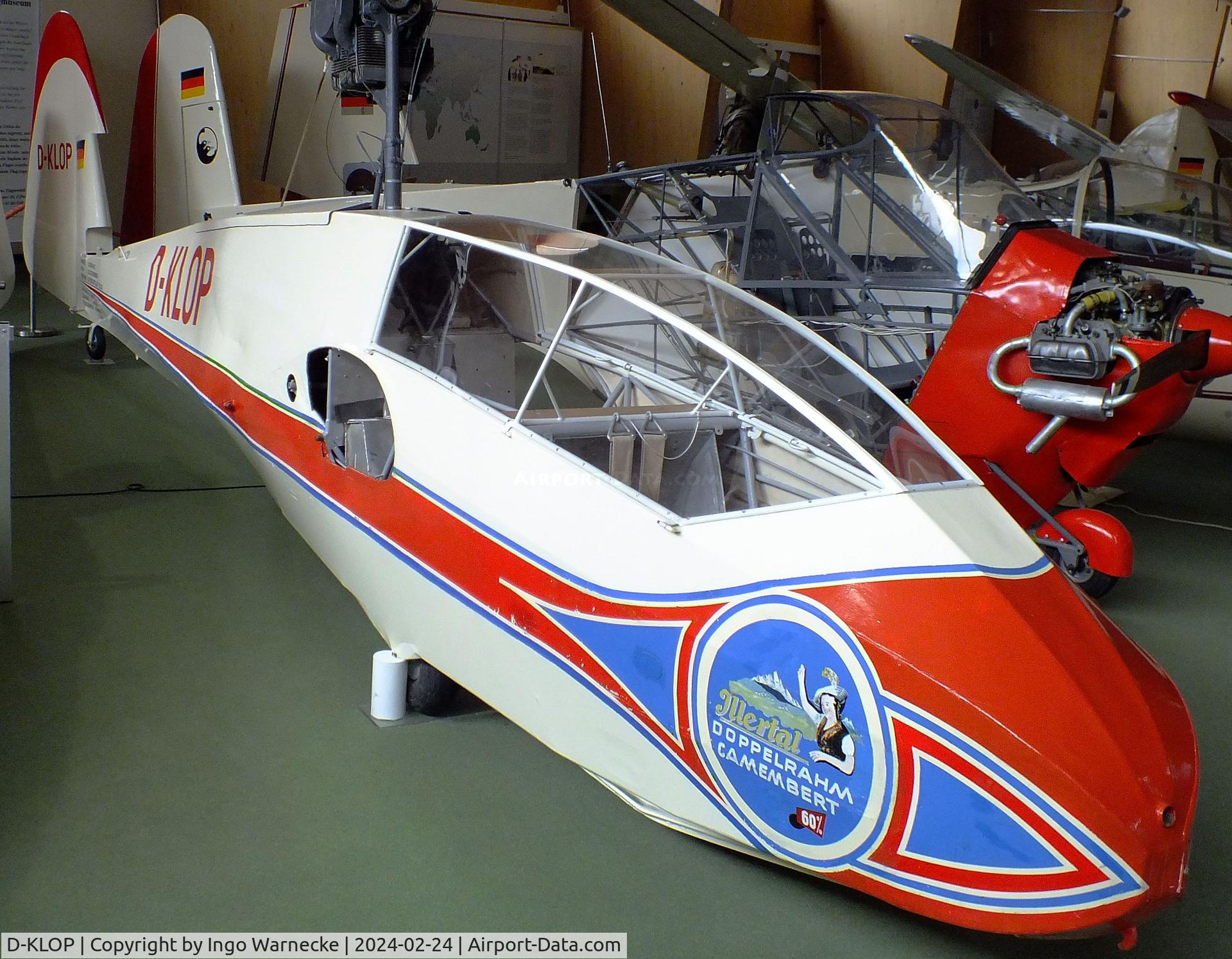 D-KLOP, 1960 Obermeier Illerfalke C/N not found_D-KLOP, Obermeier Illerfalke (converted from Scheibe Bergfalke II, wings/tailplane dismounted) at the Deutsches Segelflugmuseum mit Modellflug (German Soaring Museum with Model Flight), Gersfeld Wasserkuppe