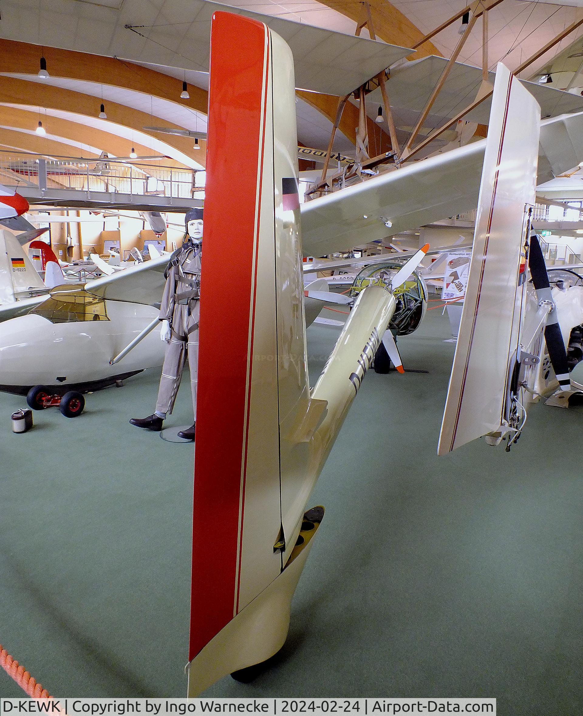 D-KEWK, 1975 Kuffner WK-1 C/N 01, Kuffner WK-1 (engine section open, wings/tailplane dismounted) at the Deutsches Segelflugmuseum mit Modellflug (German Soaring Museum with Model Flight), Gersfeld Wasserkuppe