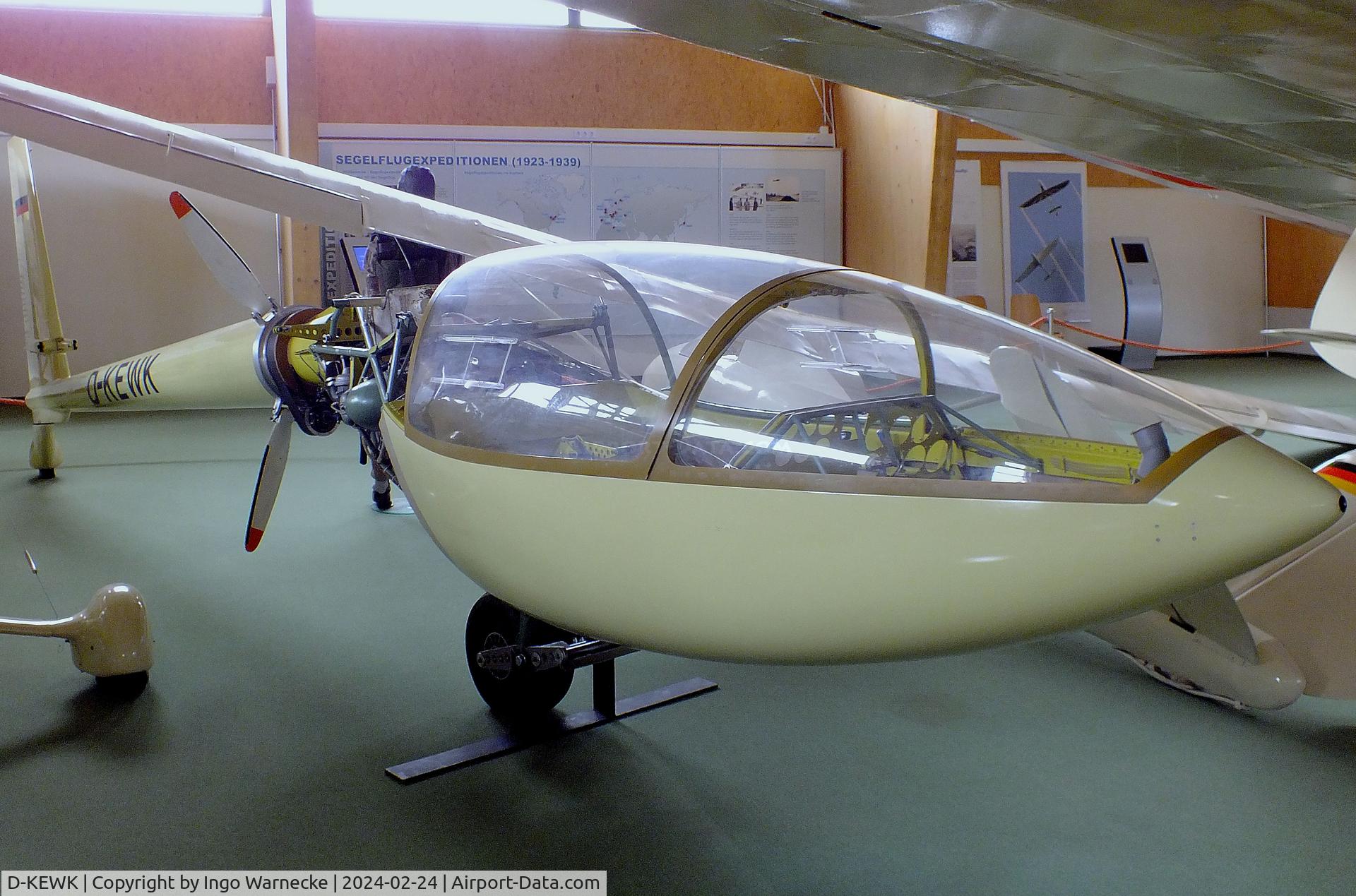 D-KEWK, 1975 Kuffner WK-1 C/N 01, Kuffner WK-1 (engine section open, wings/tailplane dismounted) at the Deutsches Segelflugmuseum mit Modellflug (German Soaring Museum with Model Flight), Gersfeld Wasserkuppe