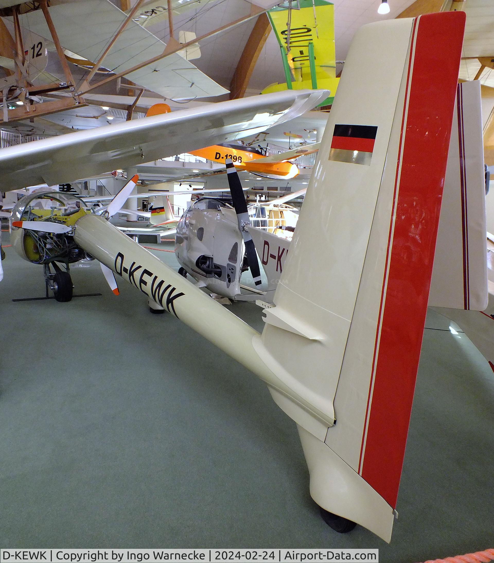 D-KEWK, 1975 Kuffner WK-1 C/N 01, Kuffner WK-1 (engine section open, wings/tailplane dismounted) at the Deutsches Segelflugmuseum mit Modellflug (German Soaring Museum with Model Flight), Gersfeld Wasserkuppe