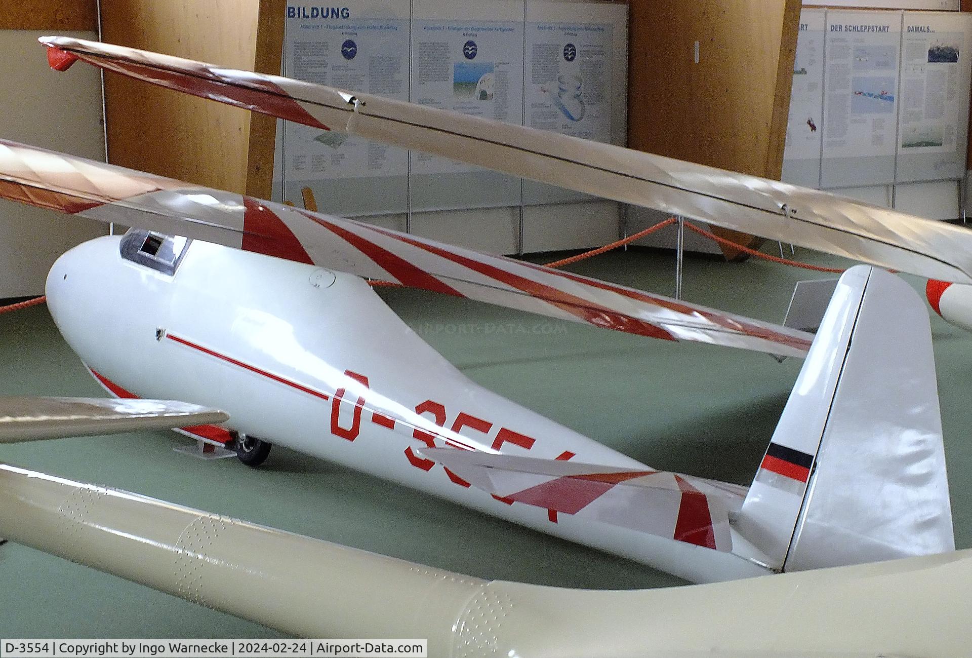 D-3554, 1952 Vogt Lo-100 Zwergreiher C/N 101AB, Vogt Lo 100 Zwergreiher at the Deutsches Segelflugmuseum mit Modellflug (German Soaring Museum with Model Flight), Gersfeld Wasserkuppe