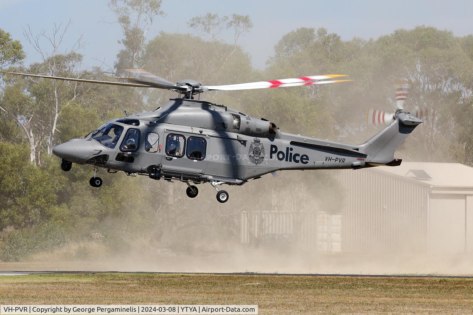 VH-PVR, 2019 Leonardo AW-139 C/N 31885, Dropping in for some fuel.