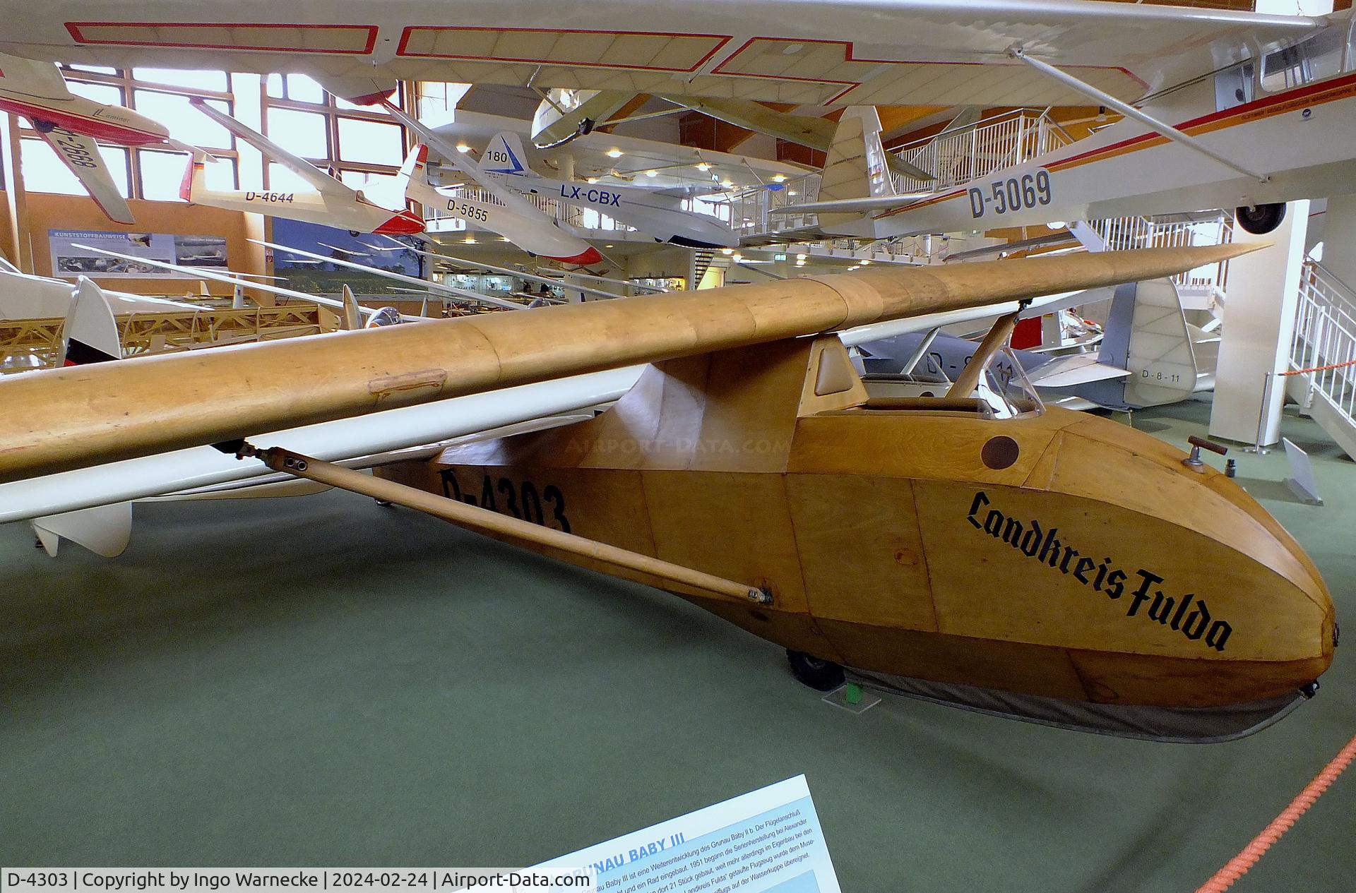 D-4303, 1951 Schneider Grunau Baby III C/N 5/51, Schneider Grunau Baby III at the Deutsches Segelflugmuseum mit Modellflug (German Soaring Museum with Model Flight), Gersfeld Wasserkuppe