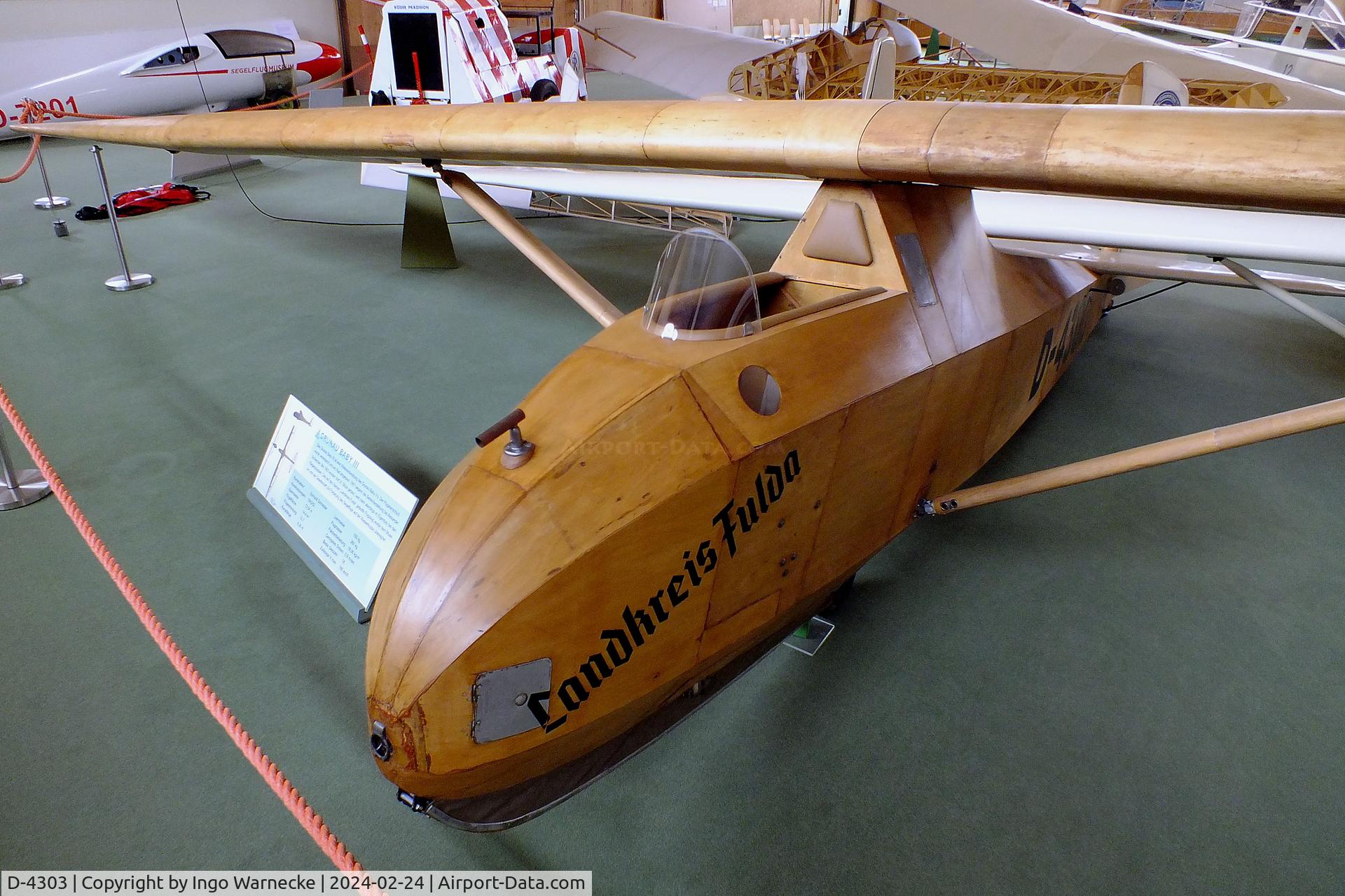 D-4303, 1951 Schneider Grunau Baby III C/N 5/51, Schneider Grunau Baby III at the Deutsches Segelflugmuseum mit Modellflug (German Soaring Museum with Model Flight), Gersfeld Wasserkuppe