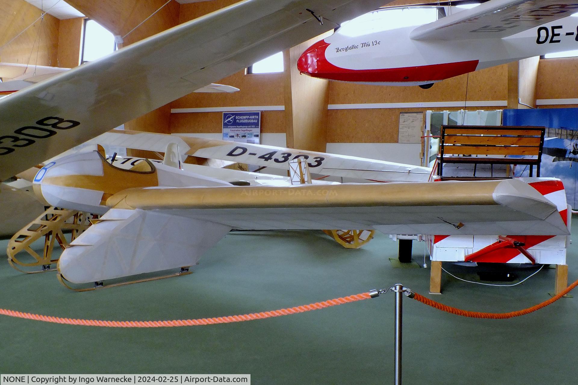 NONE, 2013 Flugwissenschaftliche Vereinigung Aachen FVA-2 Blaue Maus replica C/N nil, Flugwissenschaftliche Vereinigung Aachen FVA-2 Blaue Maus replica (tail detached, starboard side minus skin) at the Deutsches Segelflugmuseum mit Modellflug (German Soaring Museum with Model Flight), Gersfeld Wasserkuppe