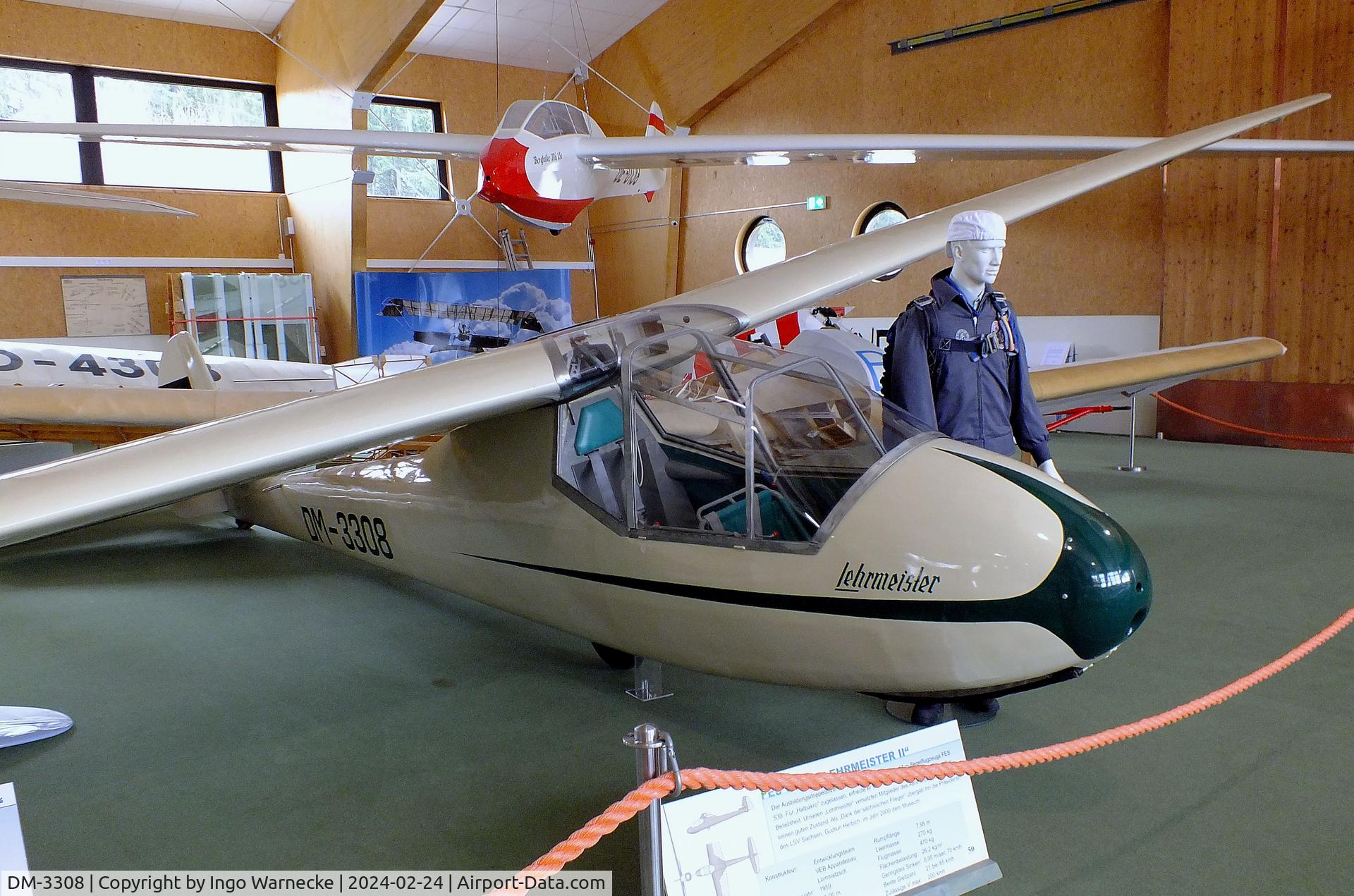 DM-3308, 1962 VEB Apparatebau Lommatzsch FES-530-II Lehrmeister C/N 0258, Lommatzsch FES-530-II Lehrmeister at the Deutsches Segelflugmuseum mit Modellflug (German Soaring Museum with Model Flight), Gersfeld Wasserkuppe