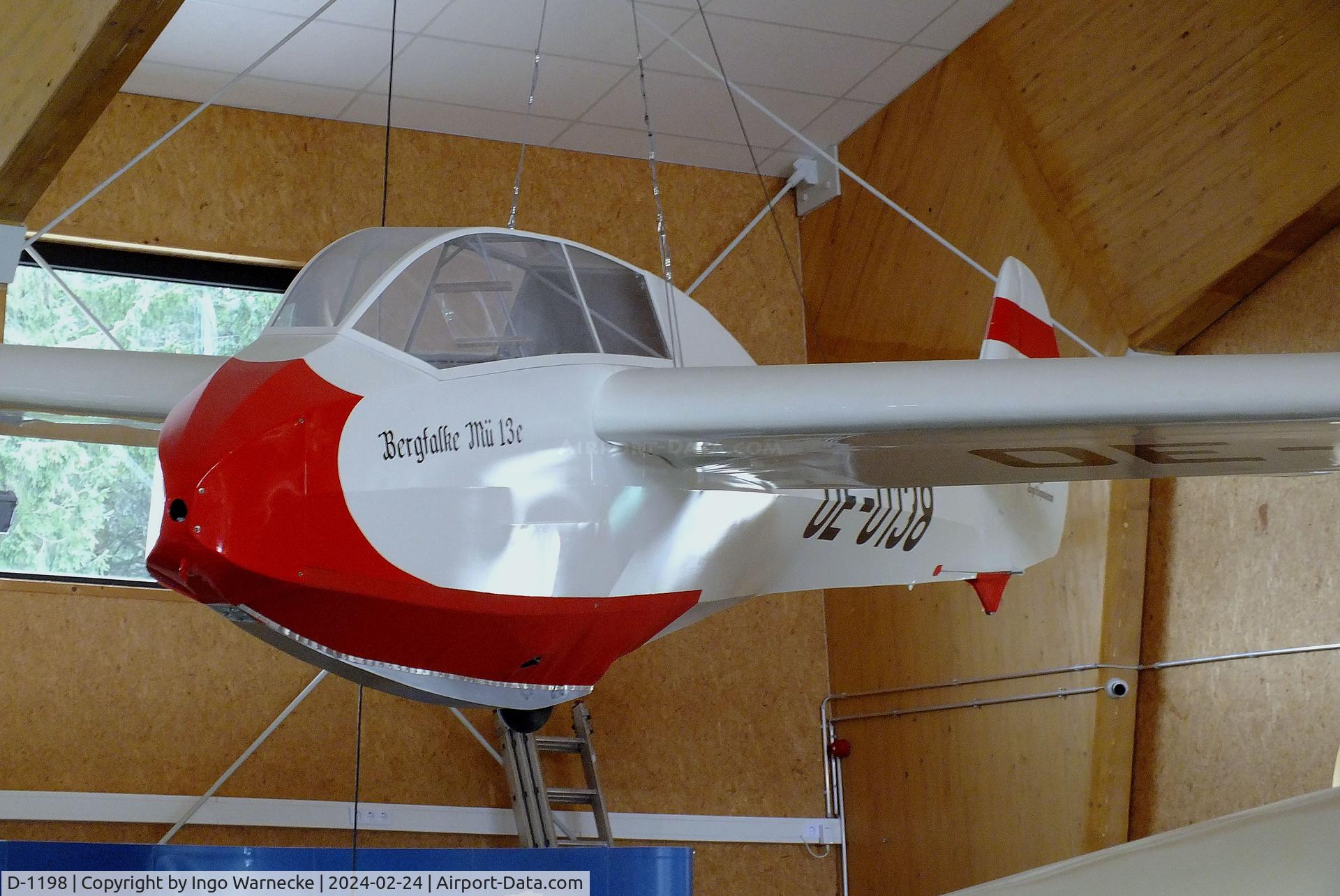 D-1198, 1956 Scheibe Mu-13E Bergfalke C/N not found_D-1198, Scheibe / Flugsportclub Giebelstadt Mü 13E Bergfalke, displayed to represent the first prototype 'OE-0138' built in 1951, at the Deutsches Segelflugmuseum mit Modellflug (German Soaring Museum with Model Flight), Gersfeld Wasserkuppe