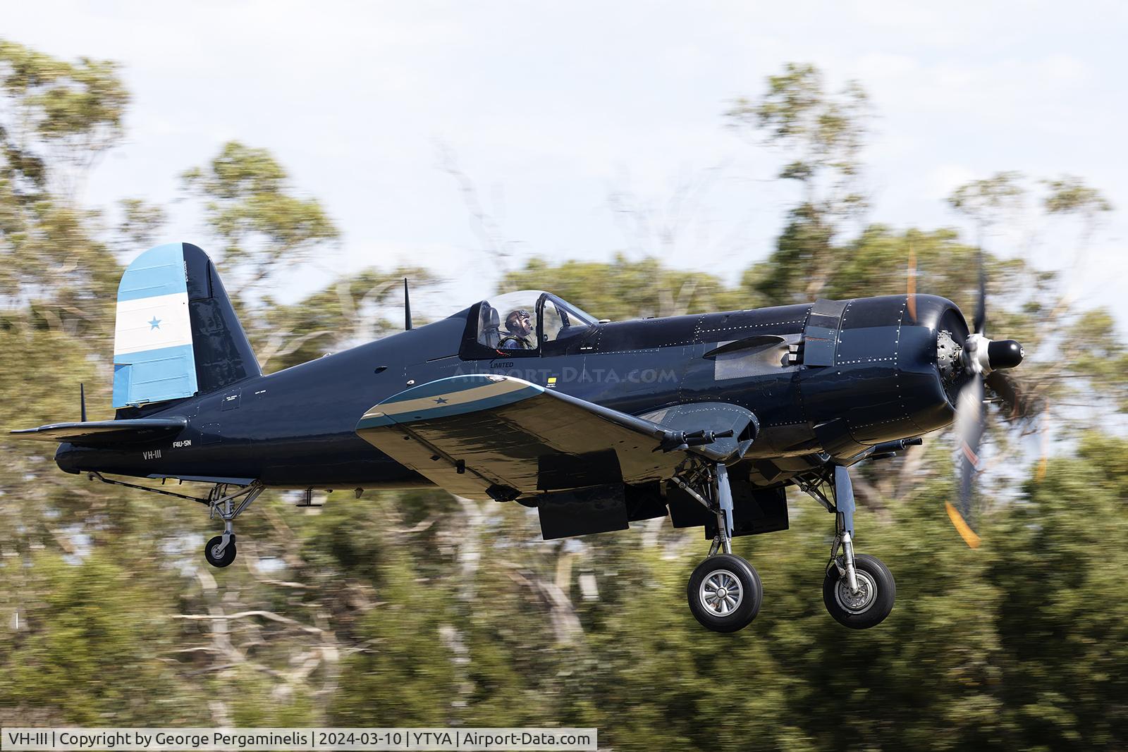 VH-III, 1951 Vought F4U-5NL Corsair C/N Not found (Bu124493), Participating in the Tyabb 2024 airshow.