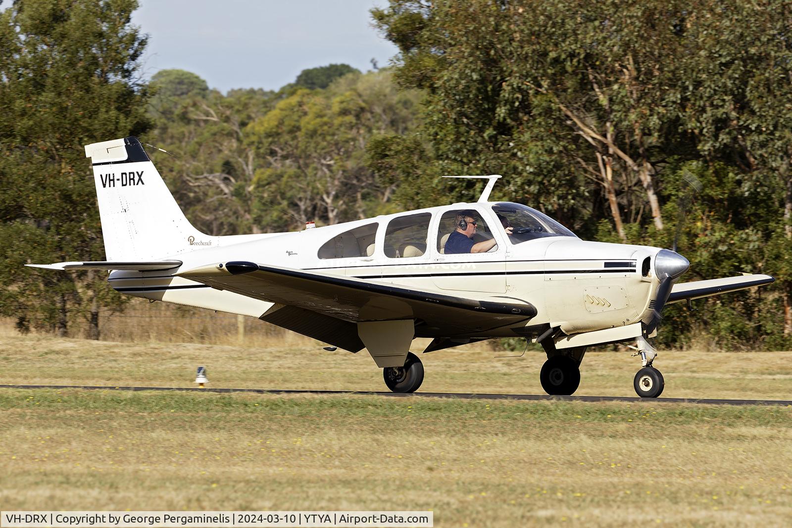 VH-DRX, 1967 Beech E33 Bonanza C/N CD-1129, After arrival on runway 35.