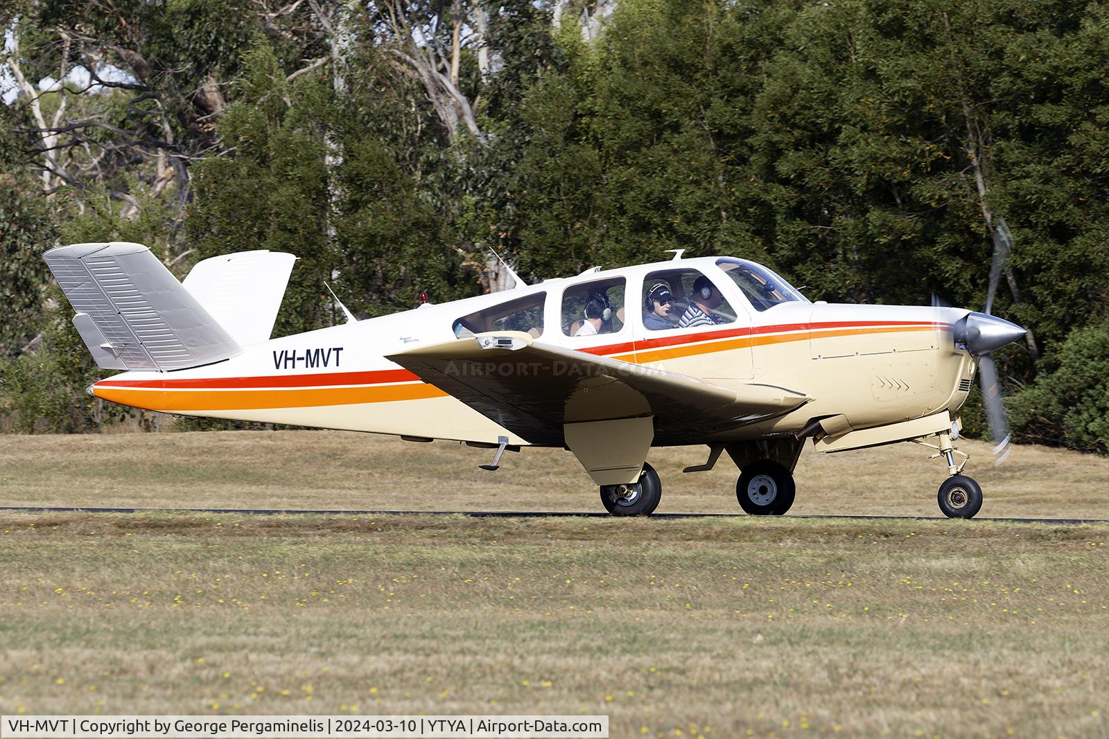VH-MVT, 1965 Beech S35 Bonanza Bonanza C/N D-7827, After arrival on runway 35.