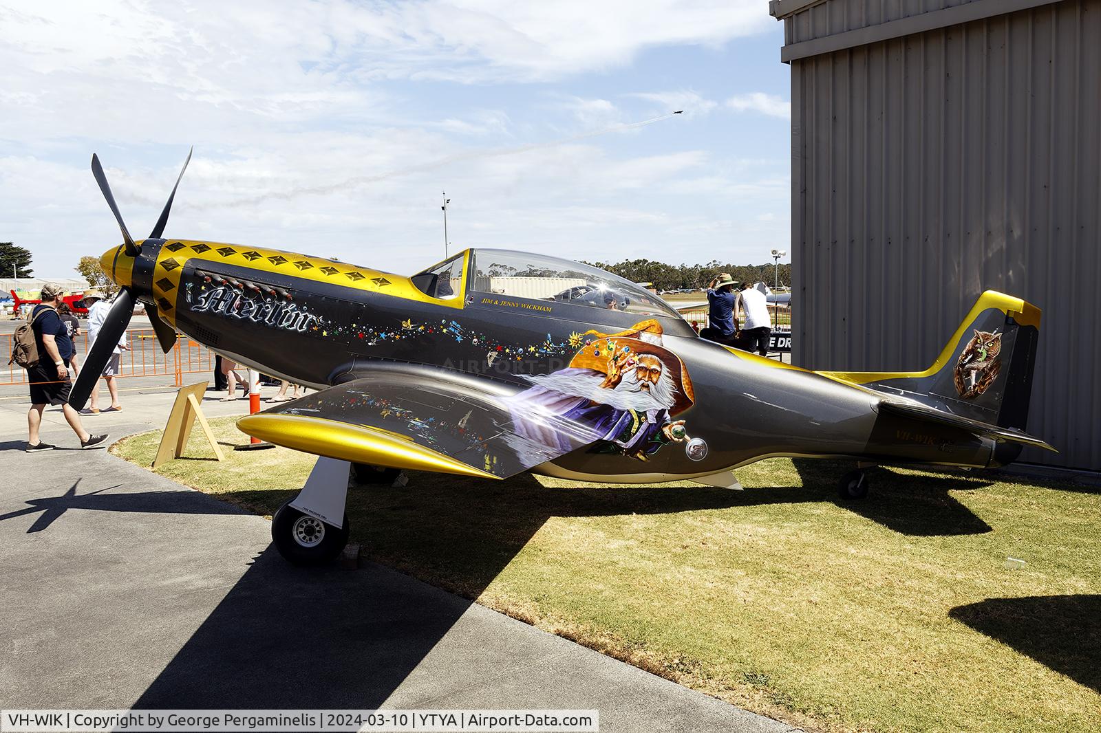 VH-WIK, Fighter Escort Wings Ltd TF51 C/N V288, On display at the Tyabb Airshow 2024.