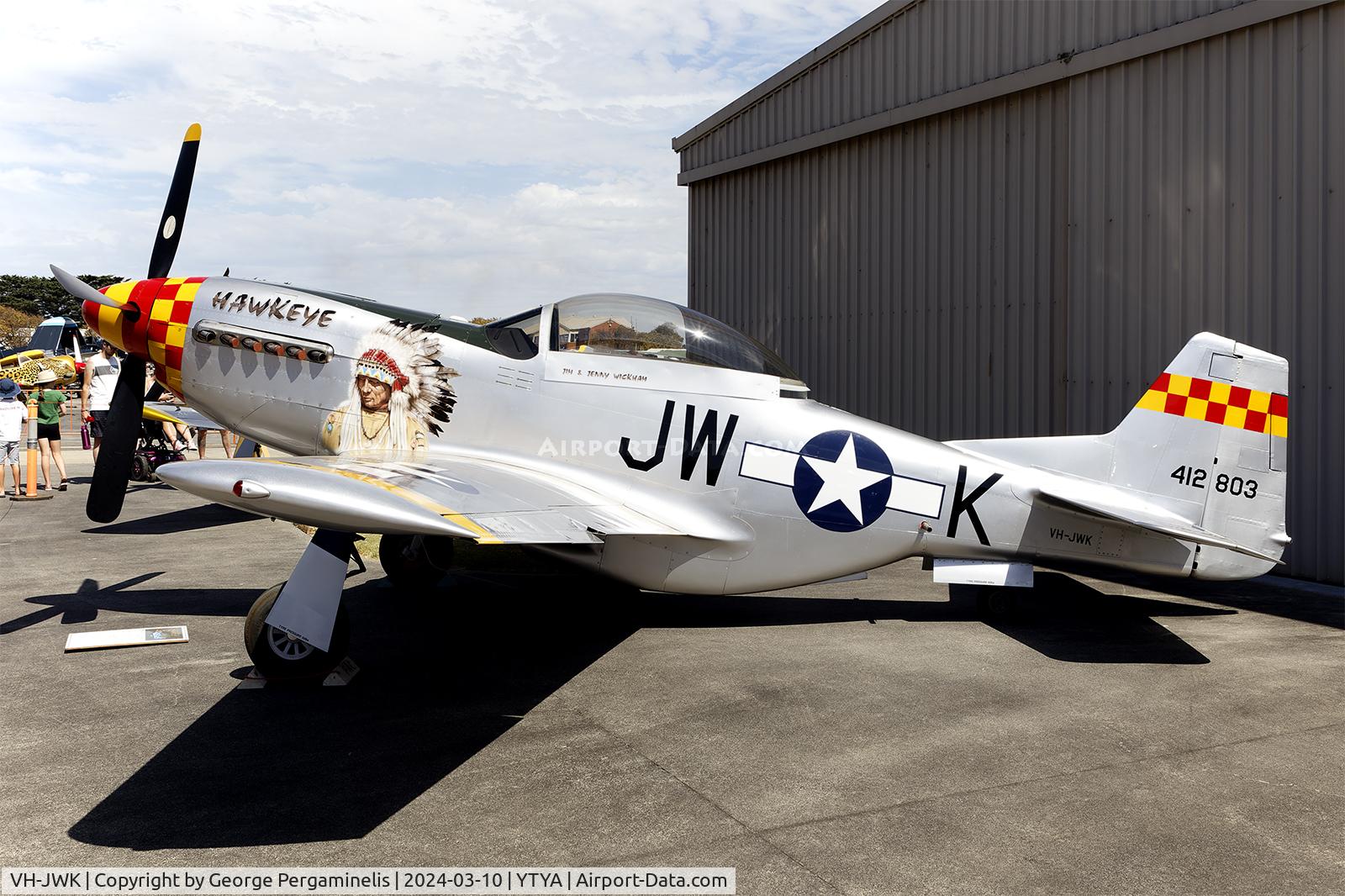 VH-JWK, AMATEUR BUILT AIRCRAFT STEWART P-51 REPLICA C/N 158, On display at the Tyabb Airshow 2024.