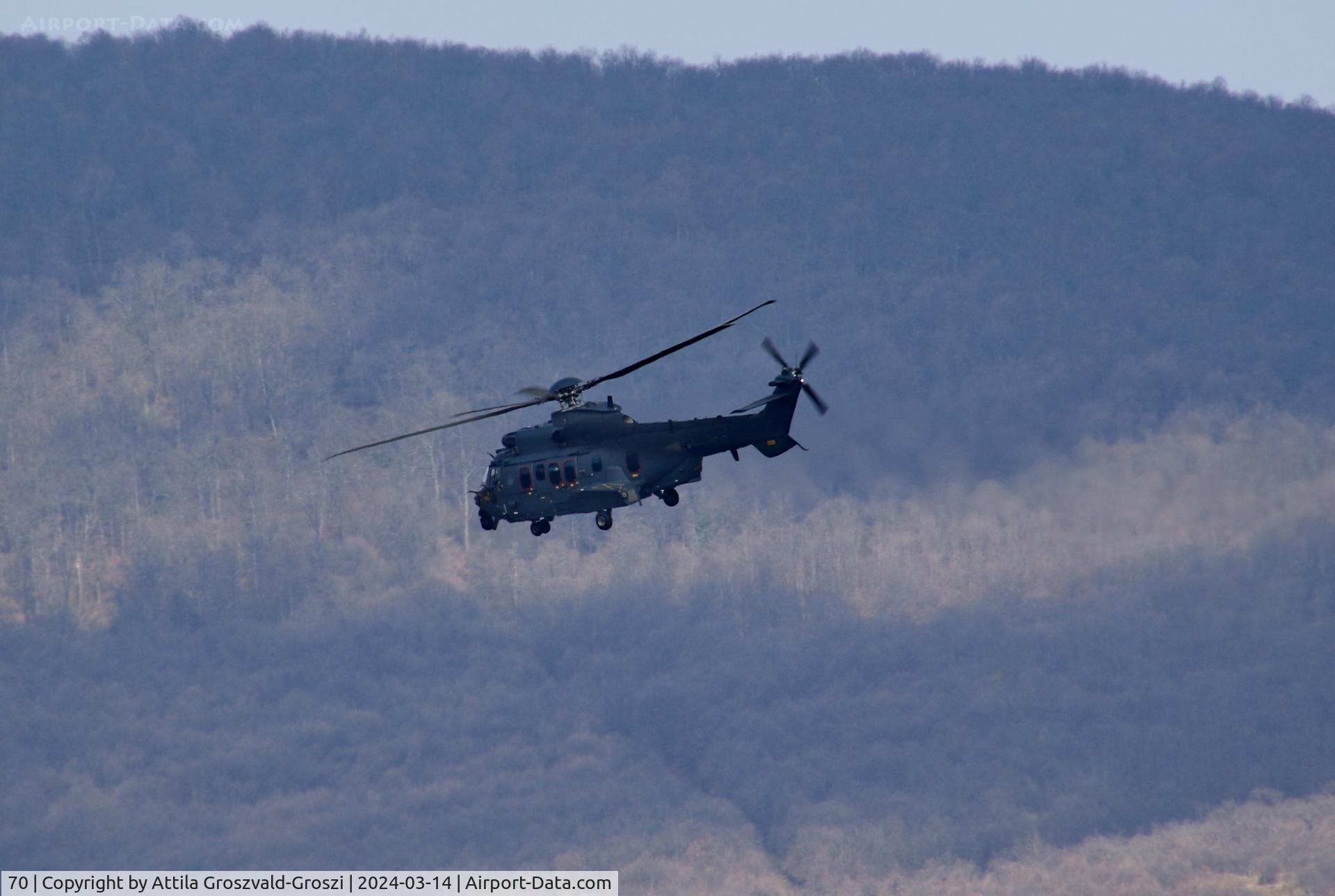 70, 2023 Airbus Helicopters H225M C/N 3121, Veszprém, Jutas-újmajor, Training base of the Hungarian Air Force.