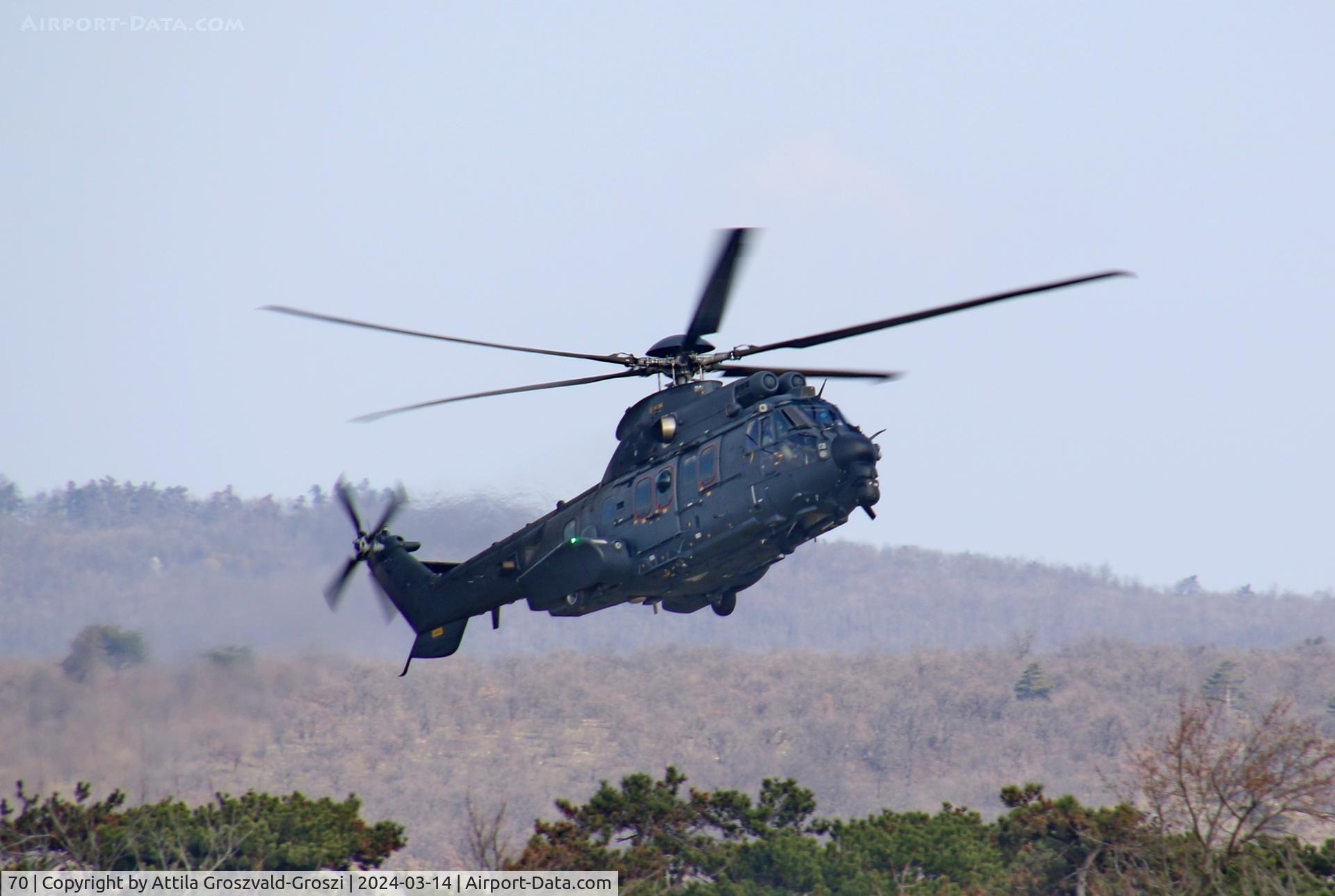 70, 2023 Airbus Helicopters H225M C/N 3121, Veszprém, Jutas-újmajor, Training base of the Hungarian Air Force.