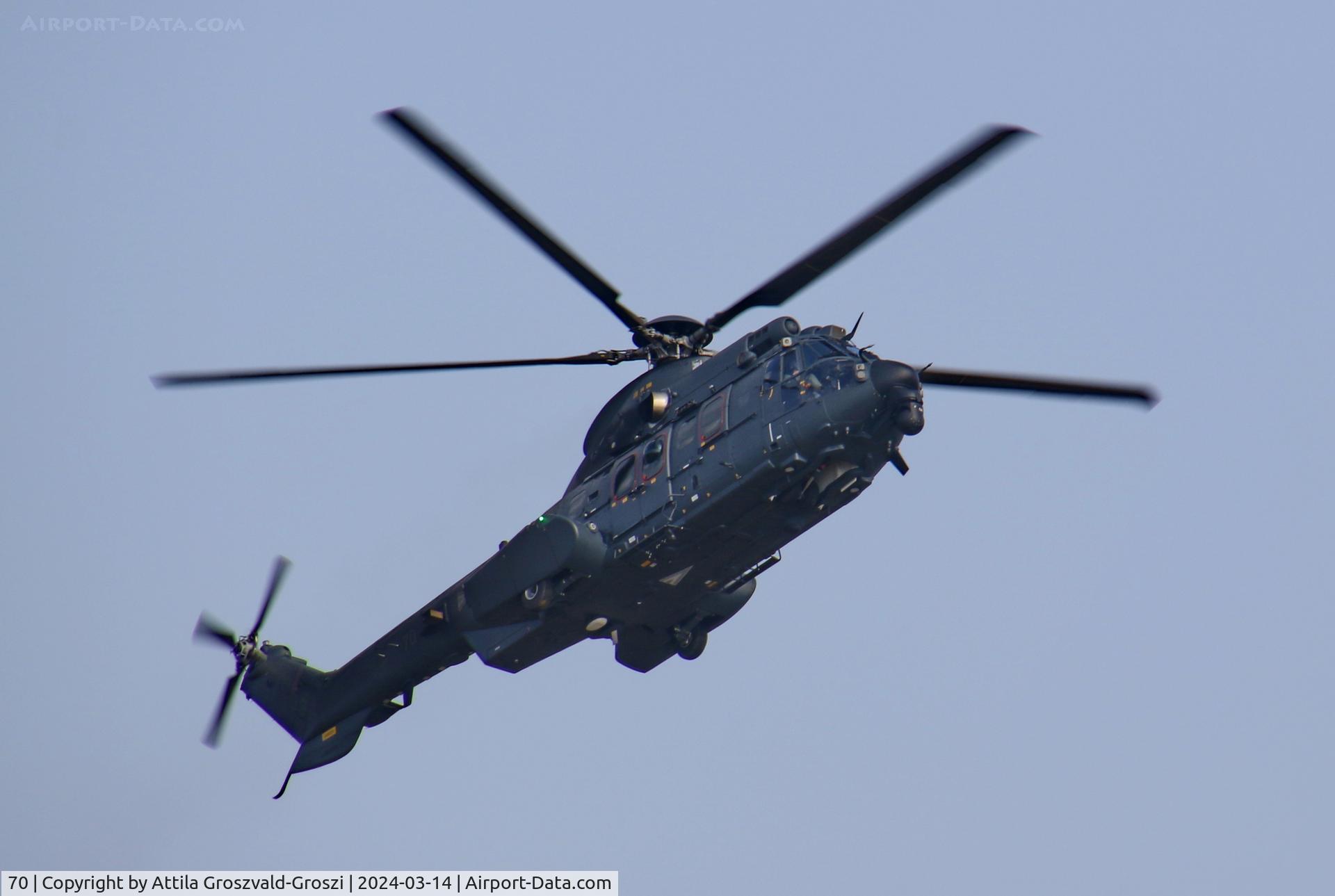 70, 2023 Airbus Helicopters H225M C/N 3121, Veszprém, Jutas-újmajor, Training base of the Hungarian Air Force.