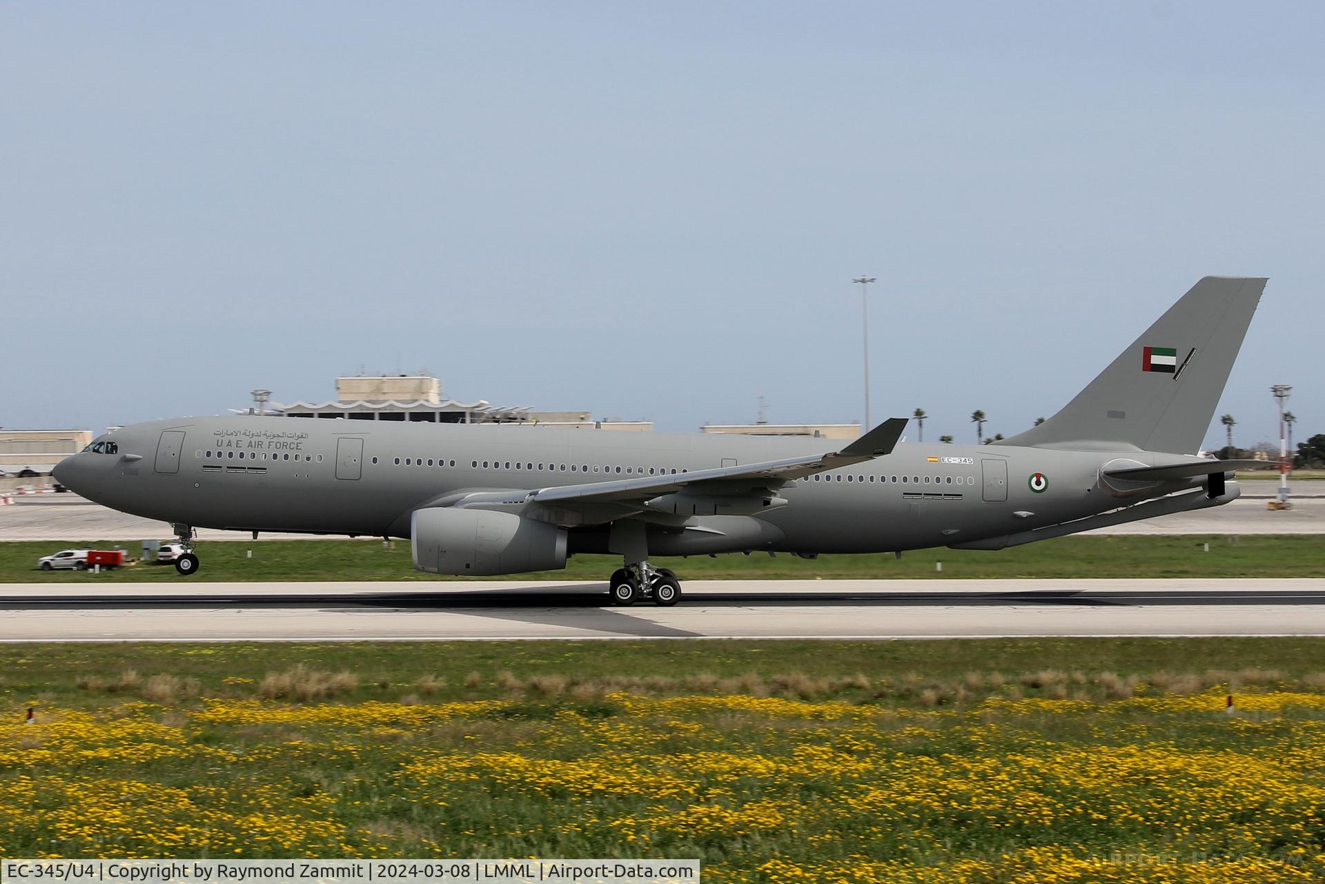 EC-345/U4, , Airbus 330 MRTT EC-345/1303 of United Arab Emirates taking off from RW31 on delivery flight.