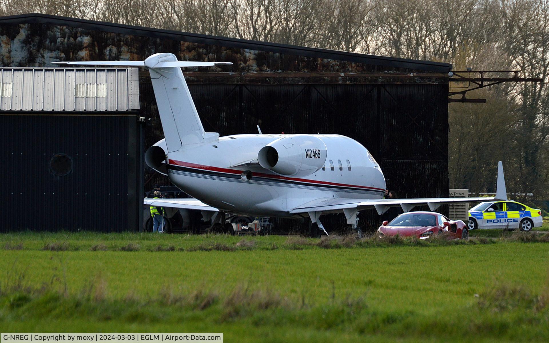 G-NREG, 1982 Canadair Challenger 600S (CL-600-1A11) C/N 1045, Canadair Challenger 600S (CL-600-1A11) with Shoot Aviation at White Waltham. Now acting as N104BS for film purposes.