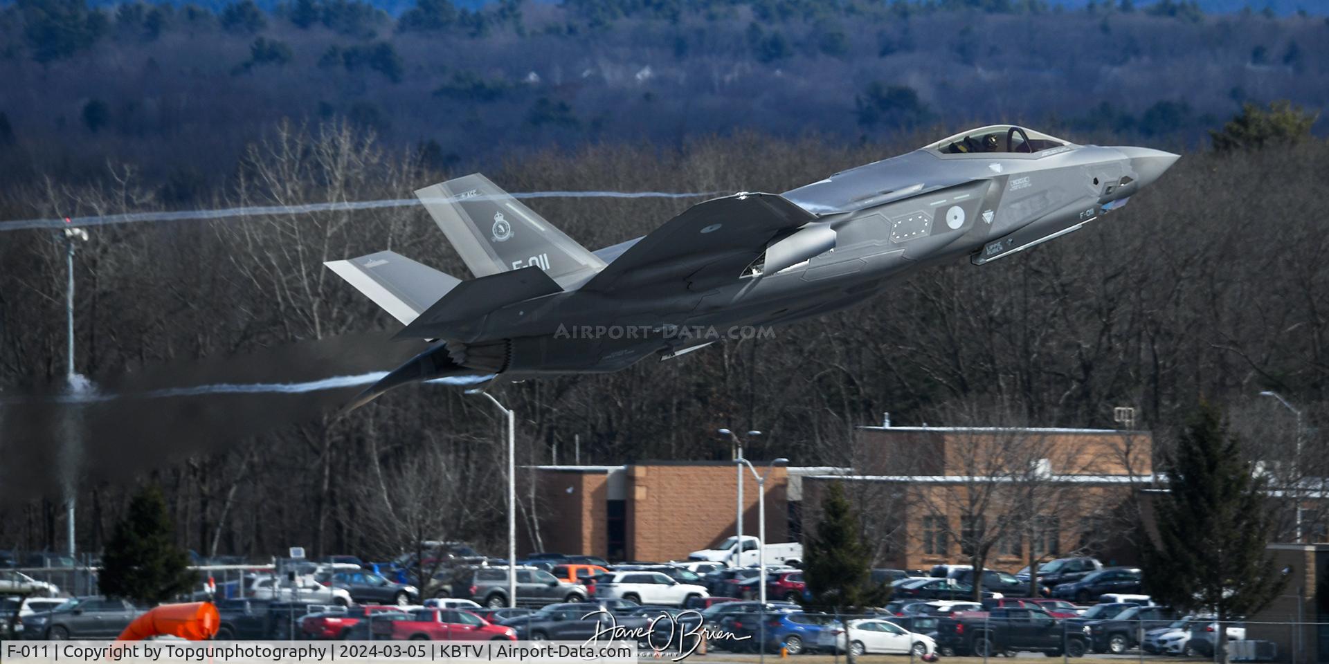 F-011, 2020 Lockheed Martin F-35A Lightning II C/N AN-11, NAF326 1st Dutch 35 departing VT for Red Flag 24-2 wagging its wings to their host 158th FW unit.