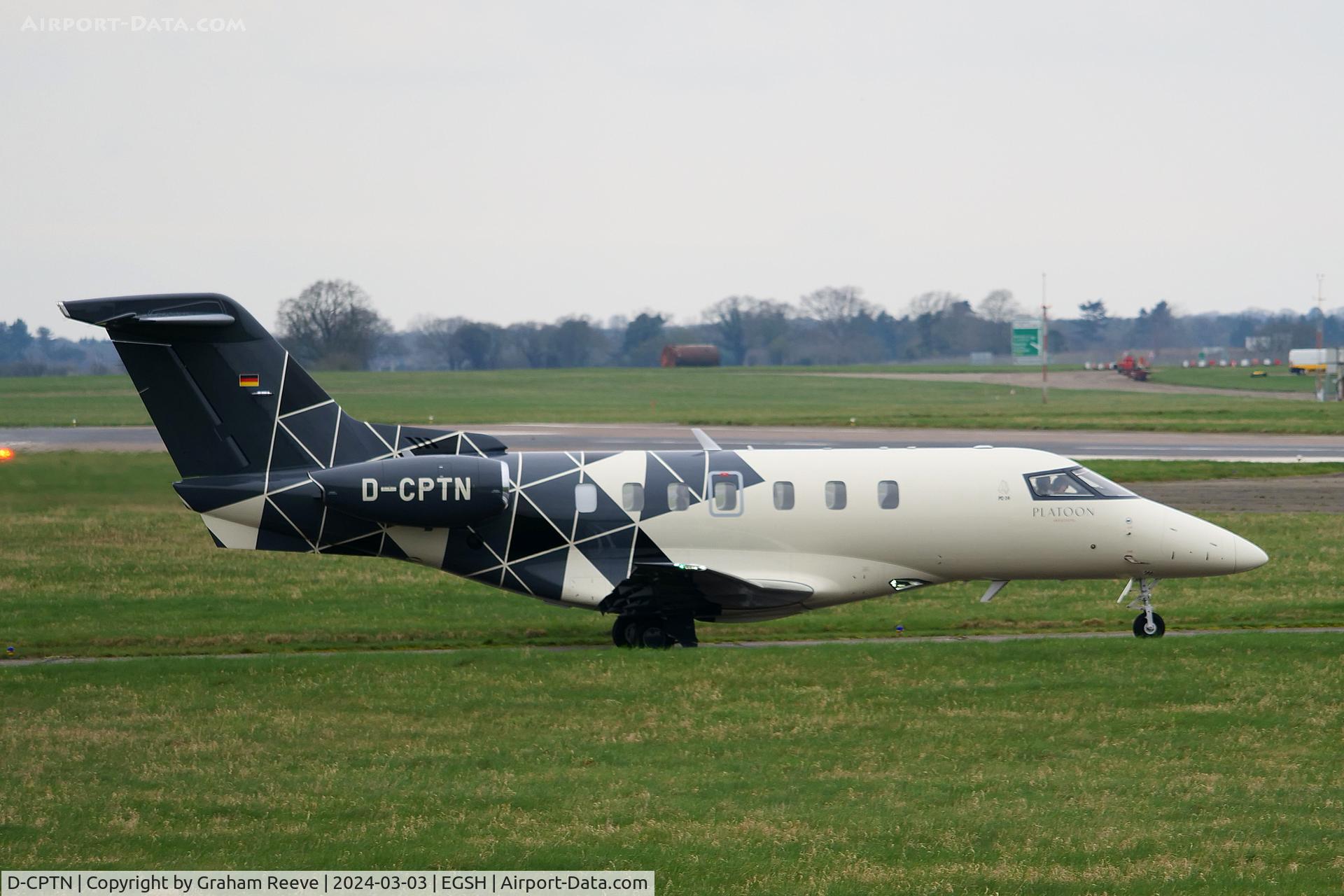 D-CPTN, 2022 Pilatus PC-24 C/N 303, Departing from Norwich.