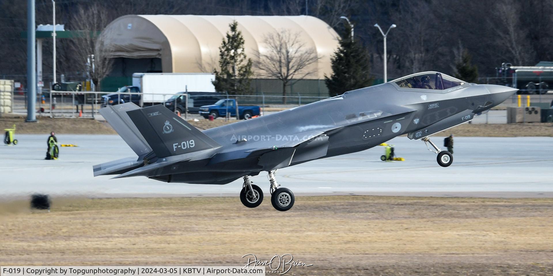 F-019, Lockheed Martin F-35A Lightning II C/N AN-19, NAF322 Off at Burlington heading to Red Flag 24-2 at Nellis AFB