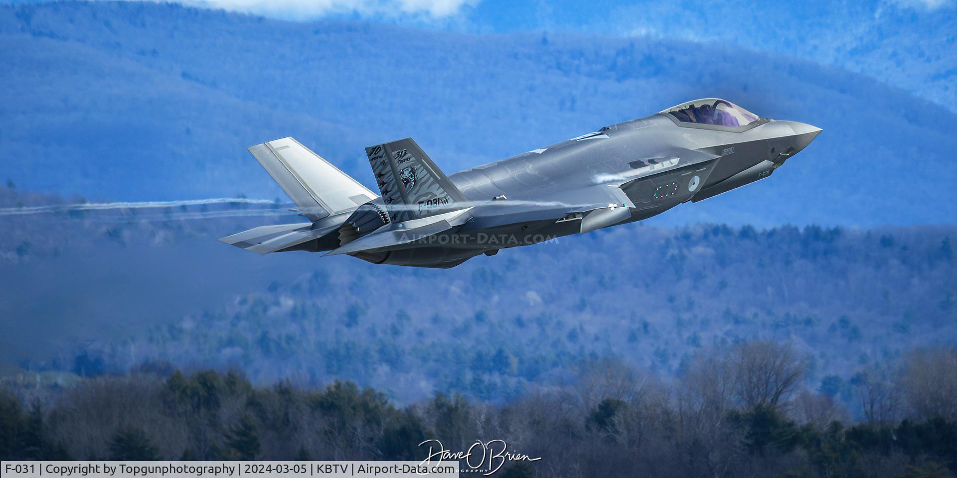 F-031, Lockheed Martin F-35A Lightning II C/N AN-31, NAF325 off the deck heading to Red Flag 24-2