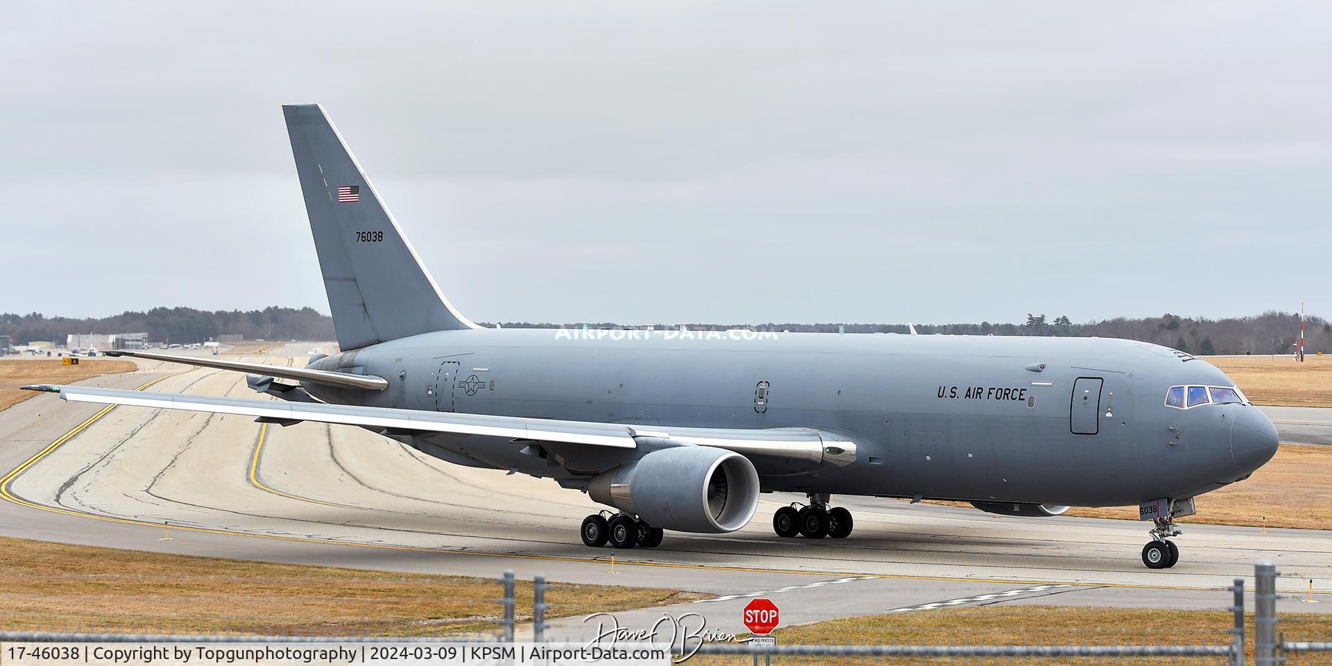 17-46038, 2017 Boeing KC-46A Pegasus C/N 41985/1158, CURT97 taxiing to RW16, 22nd ARW out of Seymour Johnson AFB
