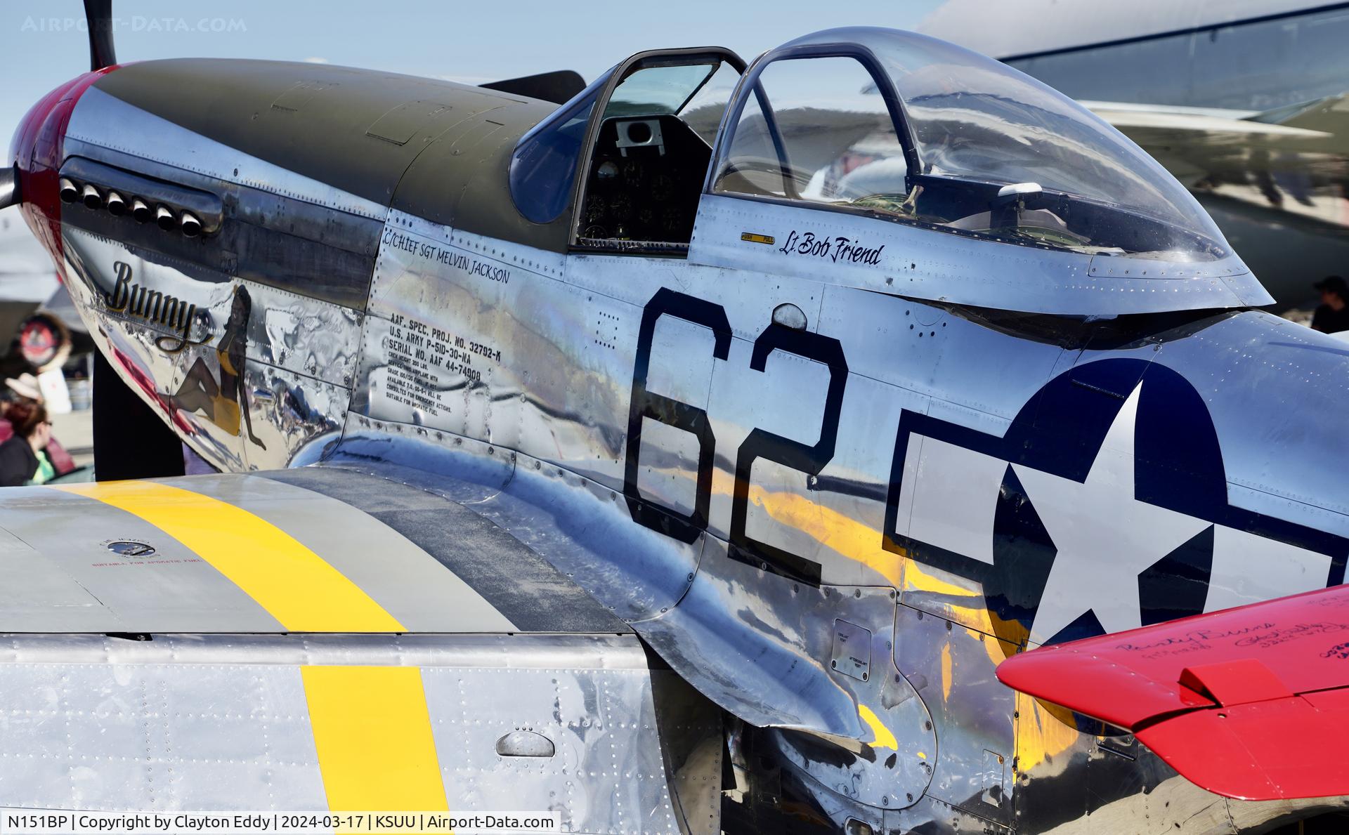 N151BP, 1944 North American P-51D Mustang C/N 122-41448, Travis AFB Airshow 2024.
