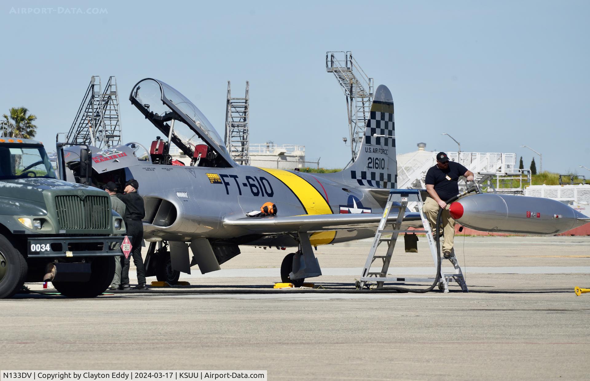 N133DV, 1959 Canadair CT-133 Silver Star 3 C/N T33-610, Travis AFB airshow 2024.