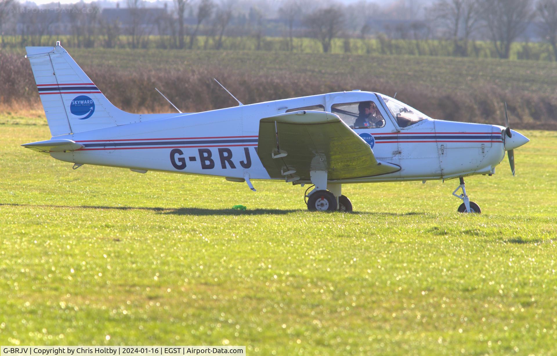 G-BRJV, 1988 Piper PA-28-161 Cadet C/N 28-41167, Taxiing for take-off at Elmsett, Airfield.