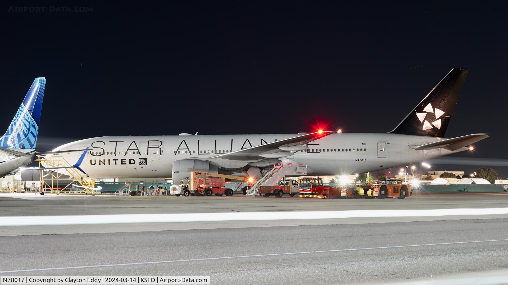 N78017, 2002 Boeing 777-224 (ER) C/N 31679, SFO 2024.