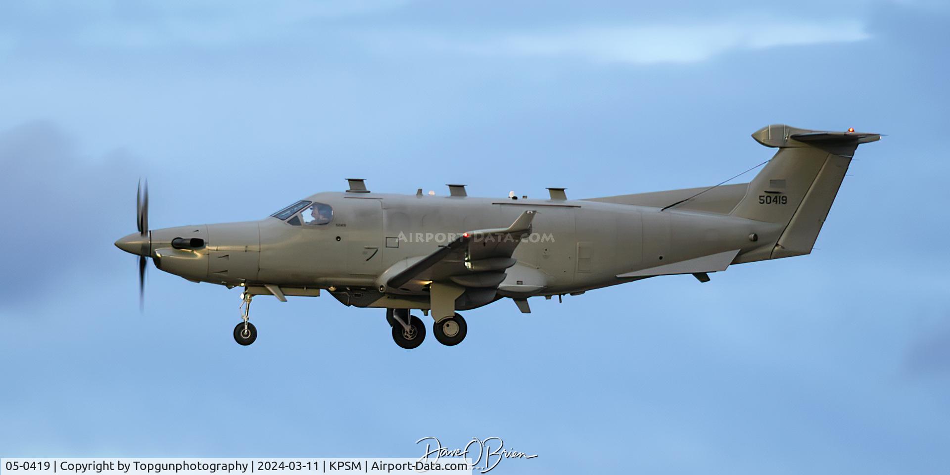05-0419, Pilatus U-28A C/N 419, SWASH15 stopping in for fuel and RON due to high winds.