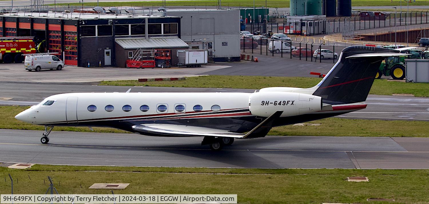 9H-649FX, Gulfstream G650ER C/N 6134, At Luton Airport