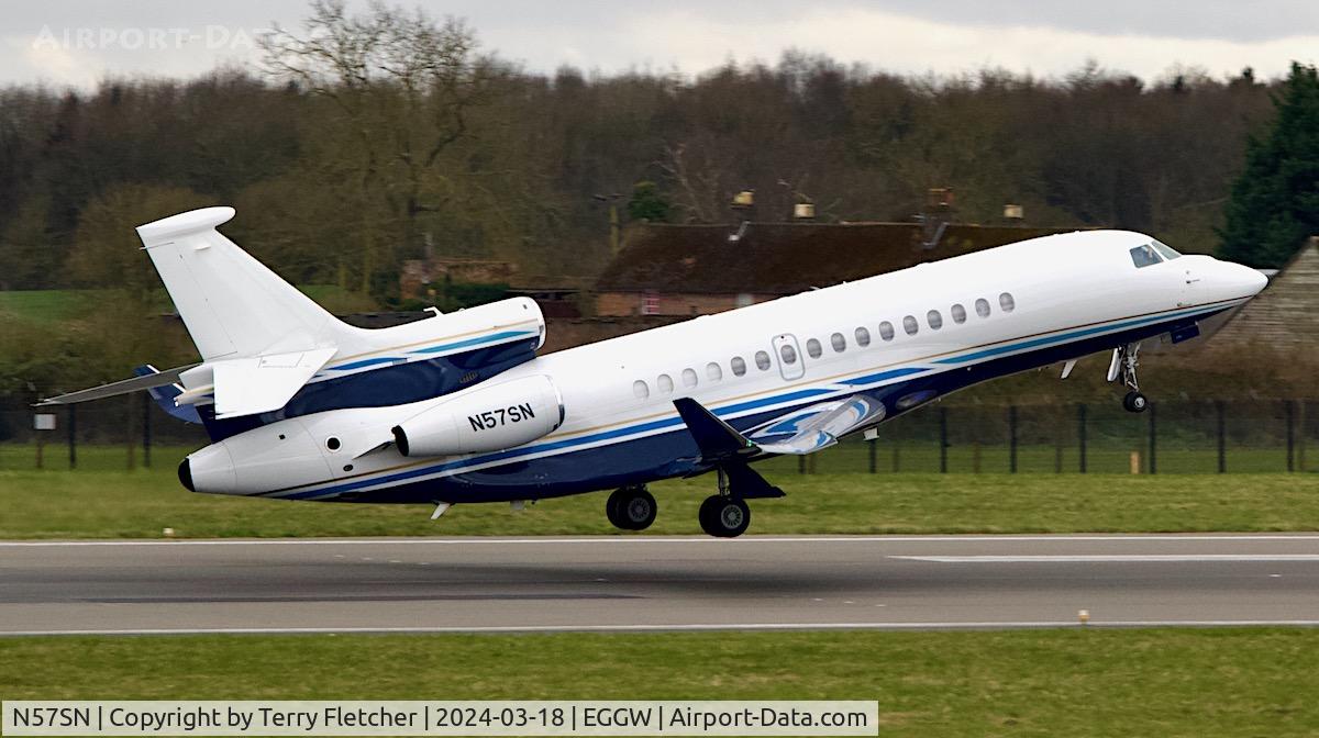 N57SN, 2018 Dassault Falcon 7X C/N 442, At Luton Airport