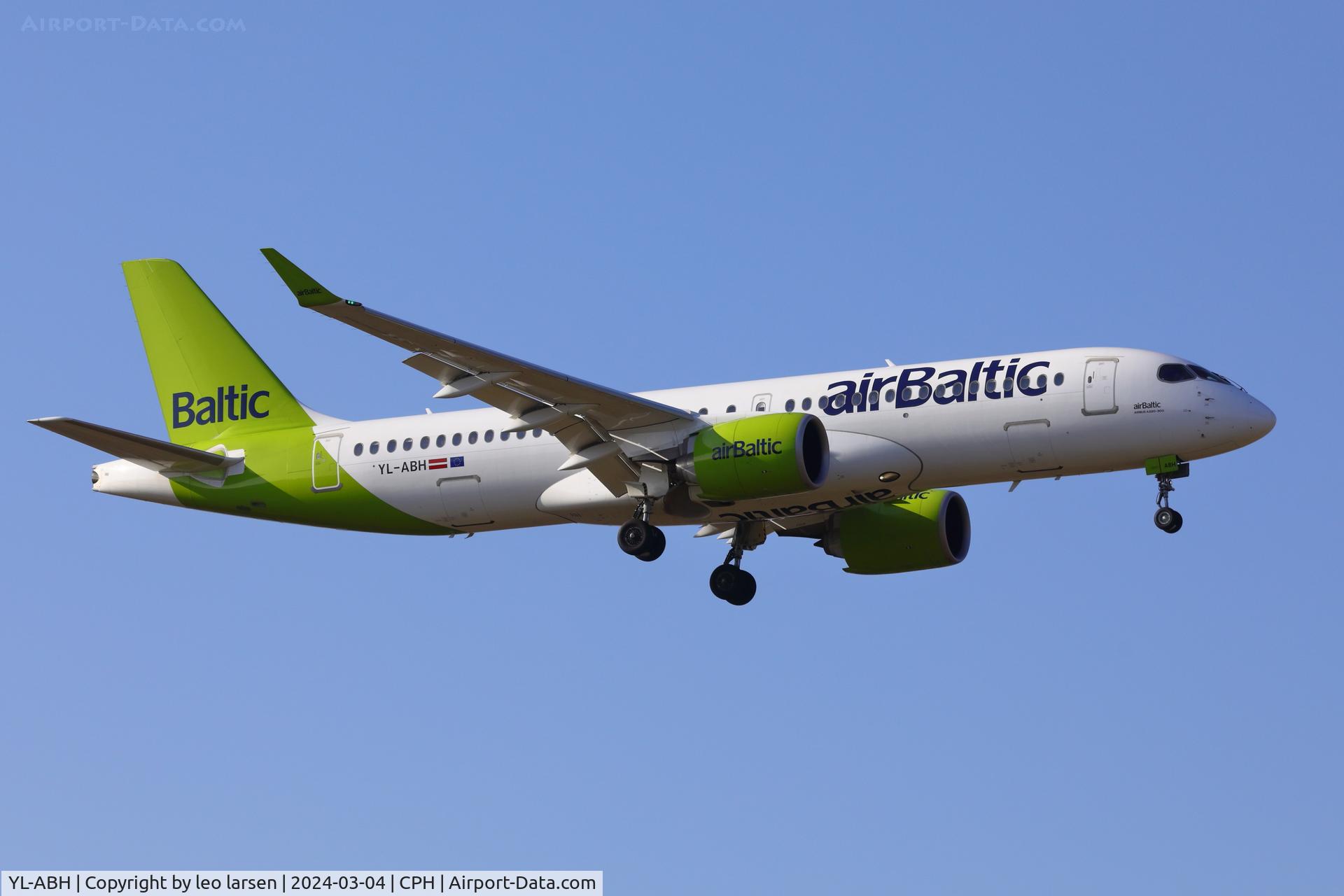 YL-ABH, 2022 Airbus A220-300 C/N 55162, Copenhagen 4.3.2024