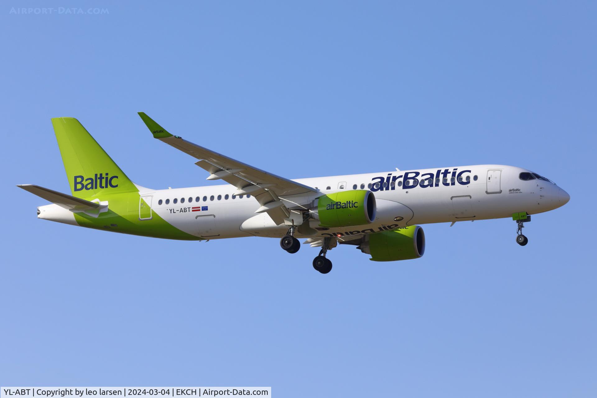 YL-ABT, 2023 Airbus A220-300 C/N 55255, Copenhagen 4.3.2024