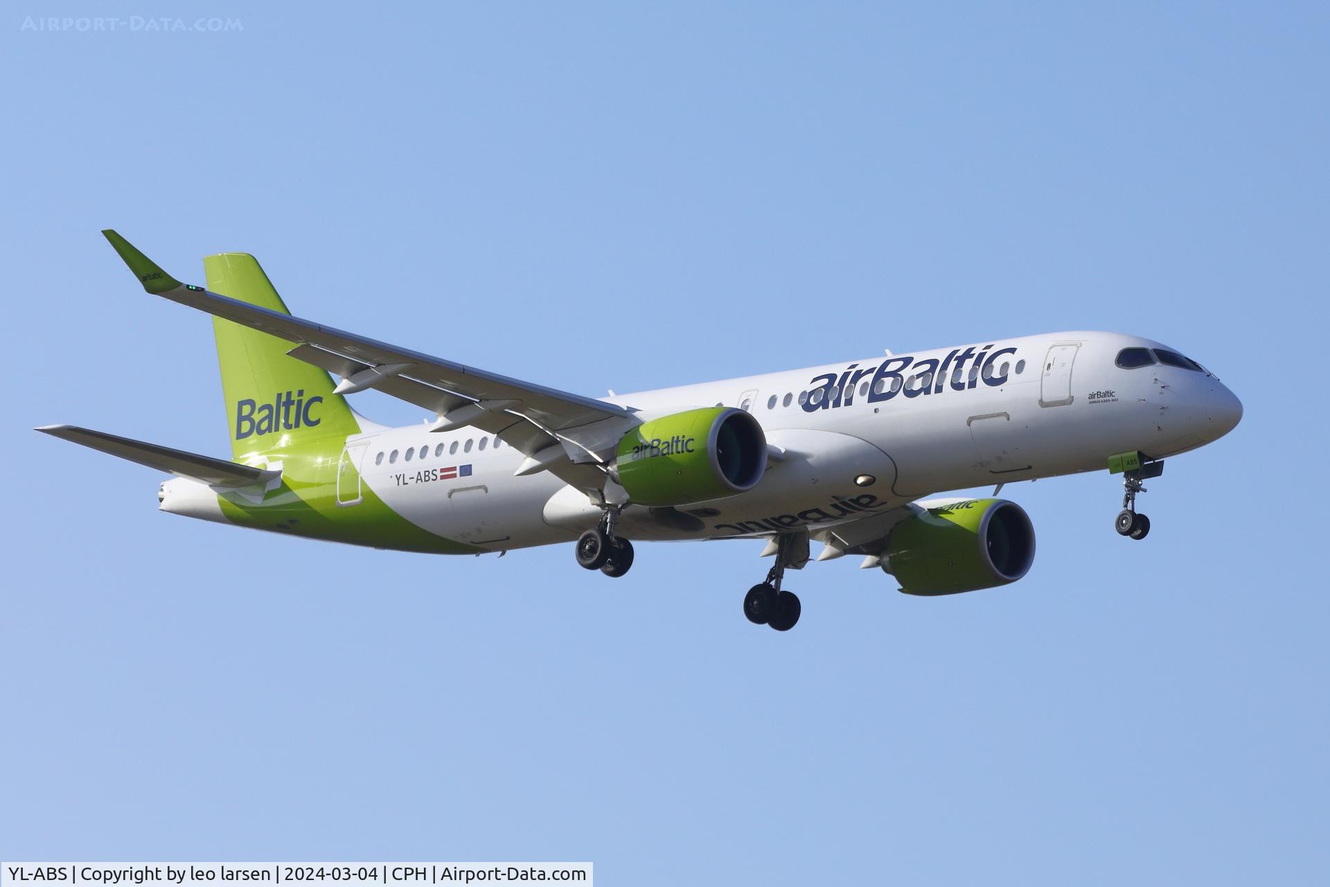 YL-ABS, 2023 Airbus A220-300 C/N 55247, Copenhagen 4.3.2024