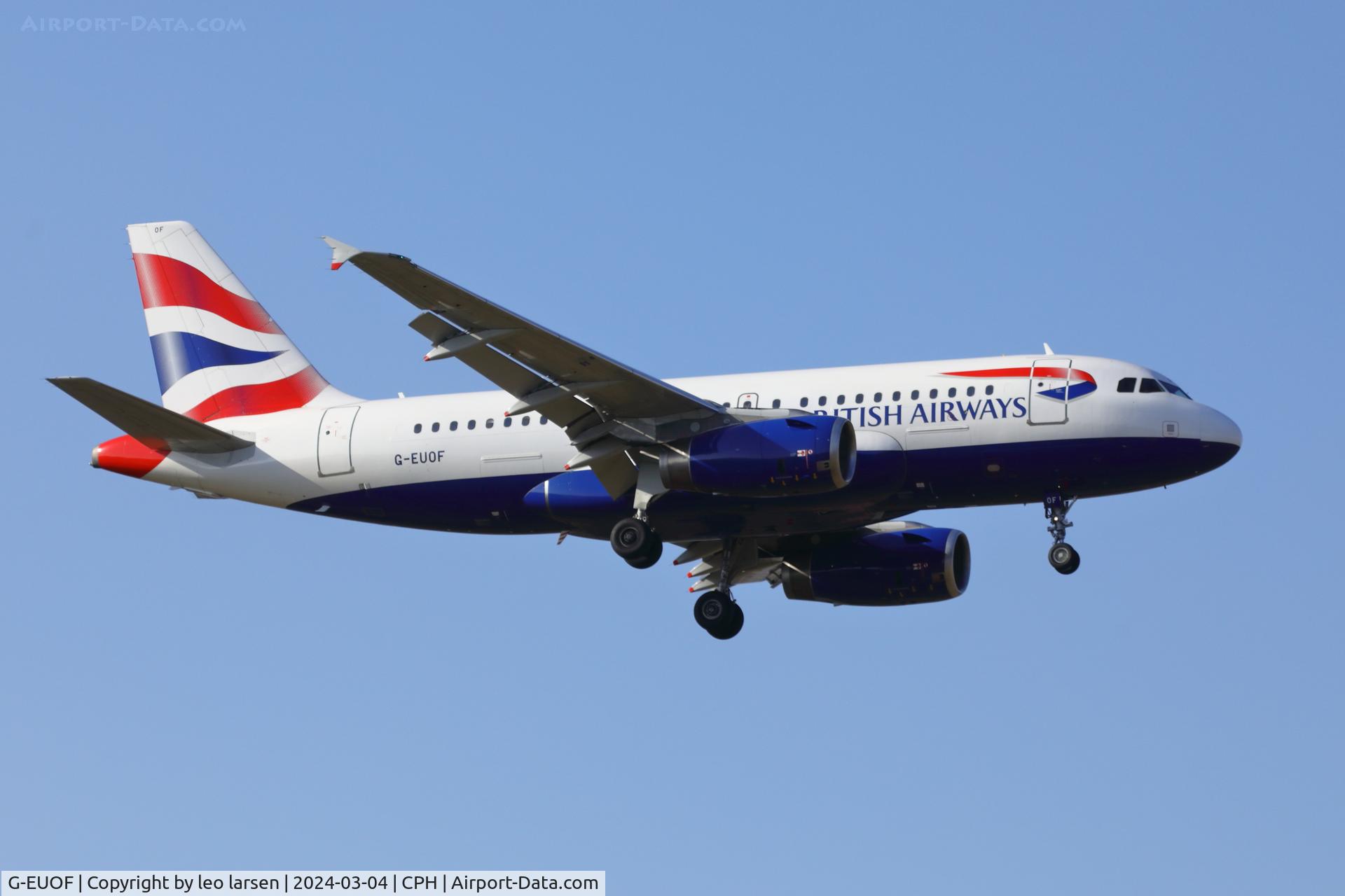 G-EUOF, 2001 Airbus A319-131 C/N 1590, Copenhagen 4.3.2024