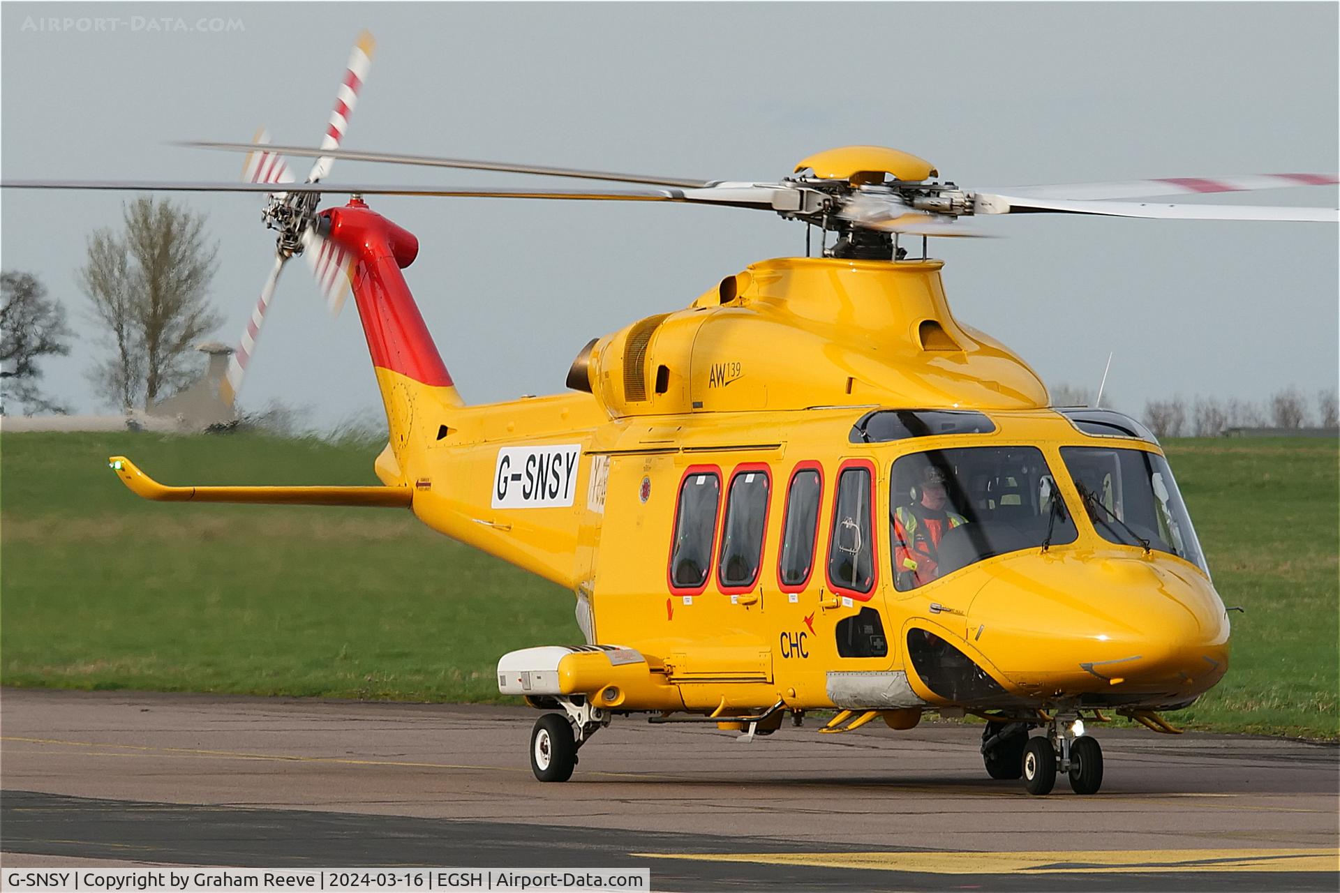 G-SNSY, 2015 AgustaWestland AW 139 C/N 31700, Departing from Norwich.