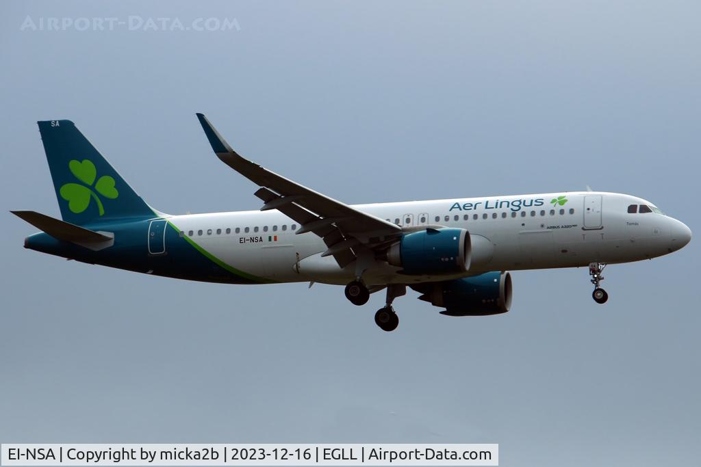 EI-NSA, 2022 Airbus A320-251N C/N 10712, Landing