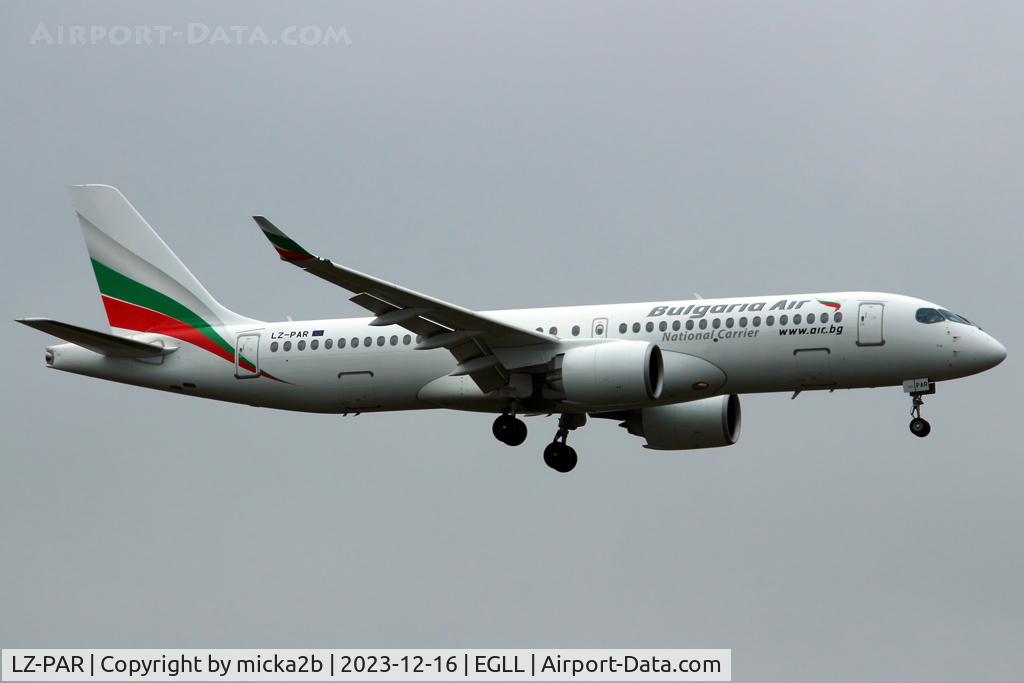 LZ-PAR, airbus A220-371 C/N 55246, Landing